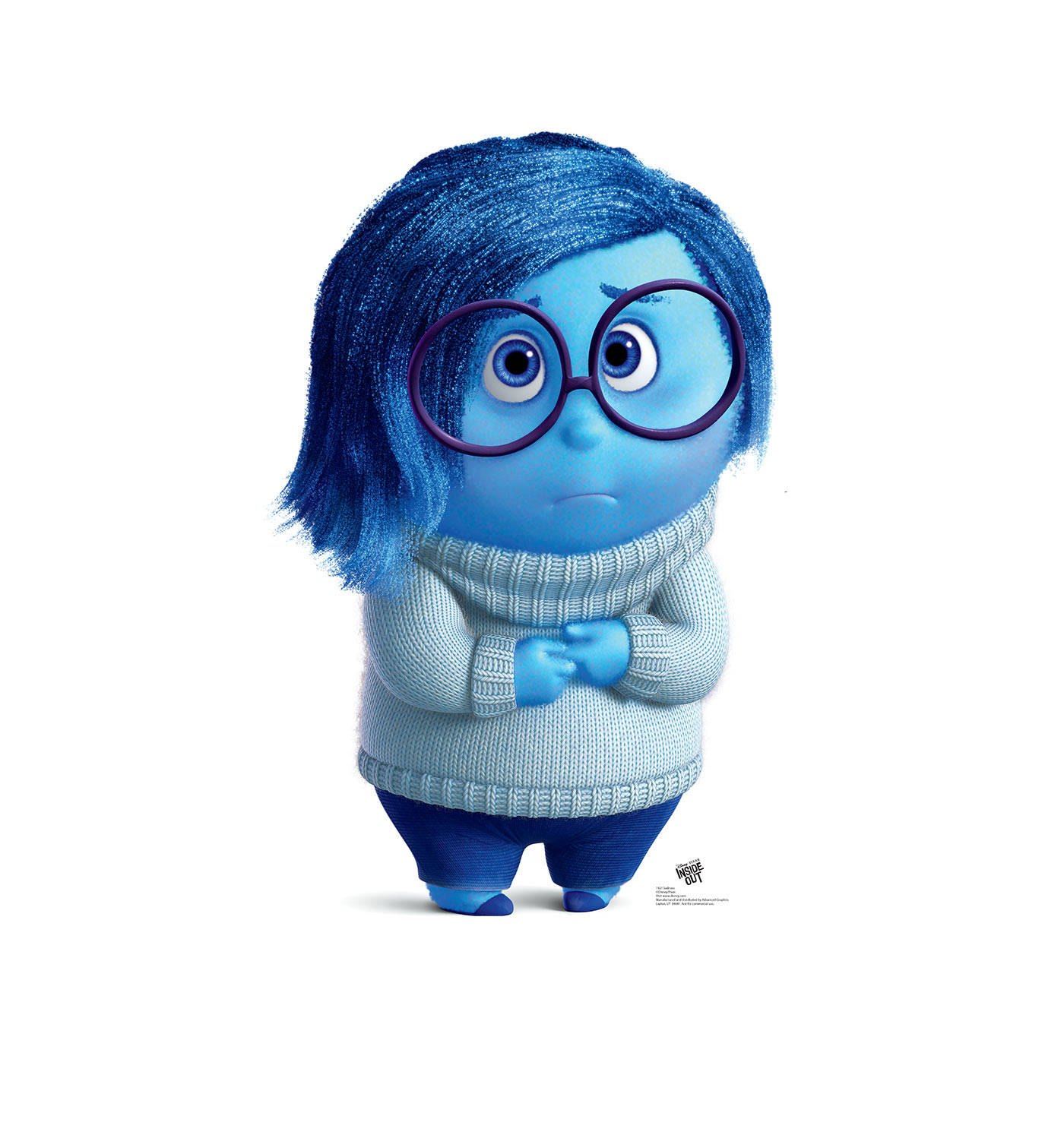 Sadness, blue animated character, glasses, HD Phone Wallpaper
