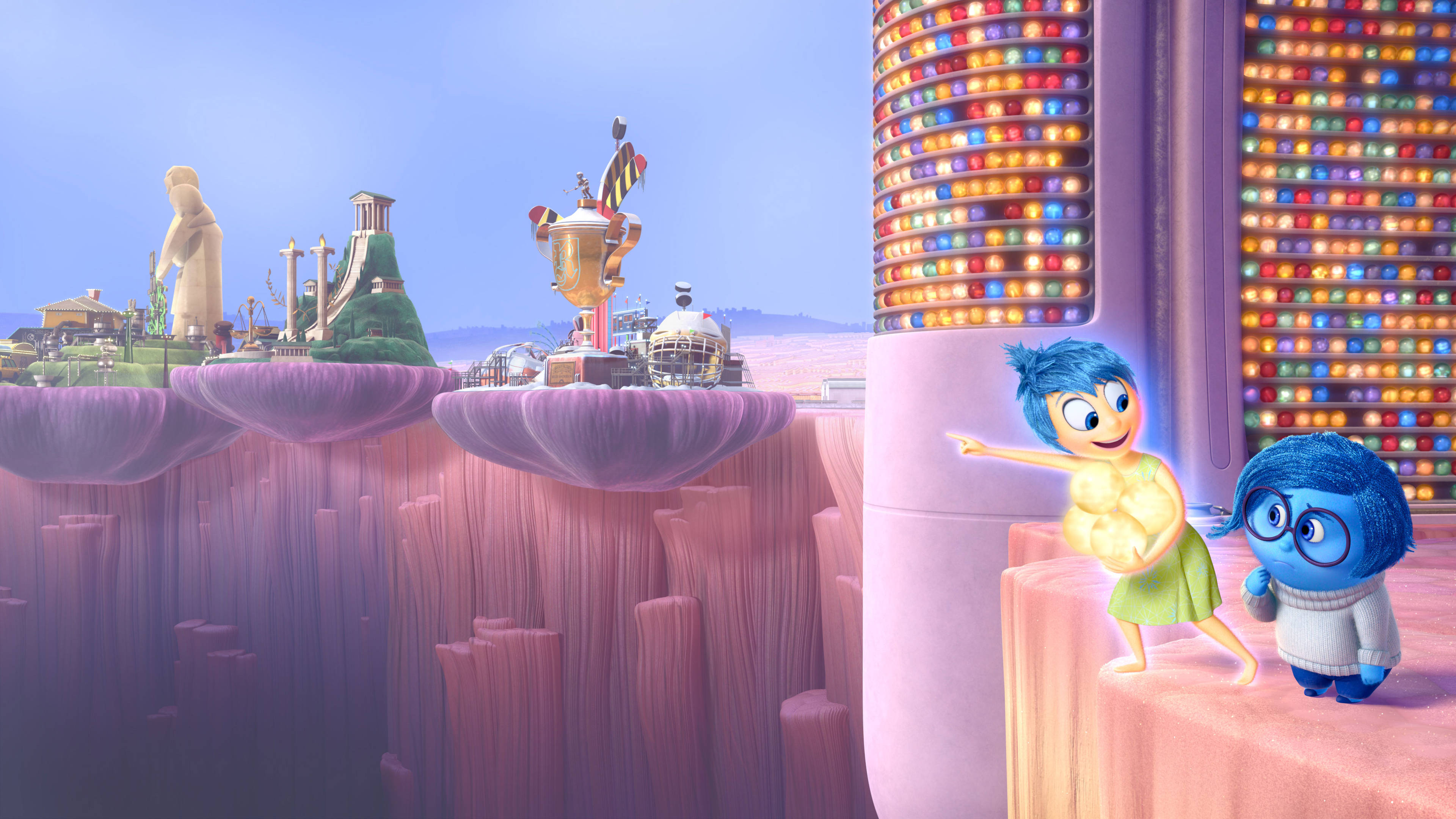 Sadness, city, floating platform, 4K Desktop Wallpaper