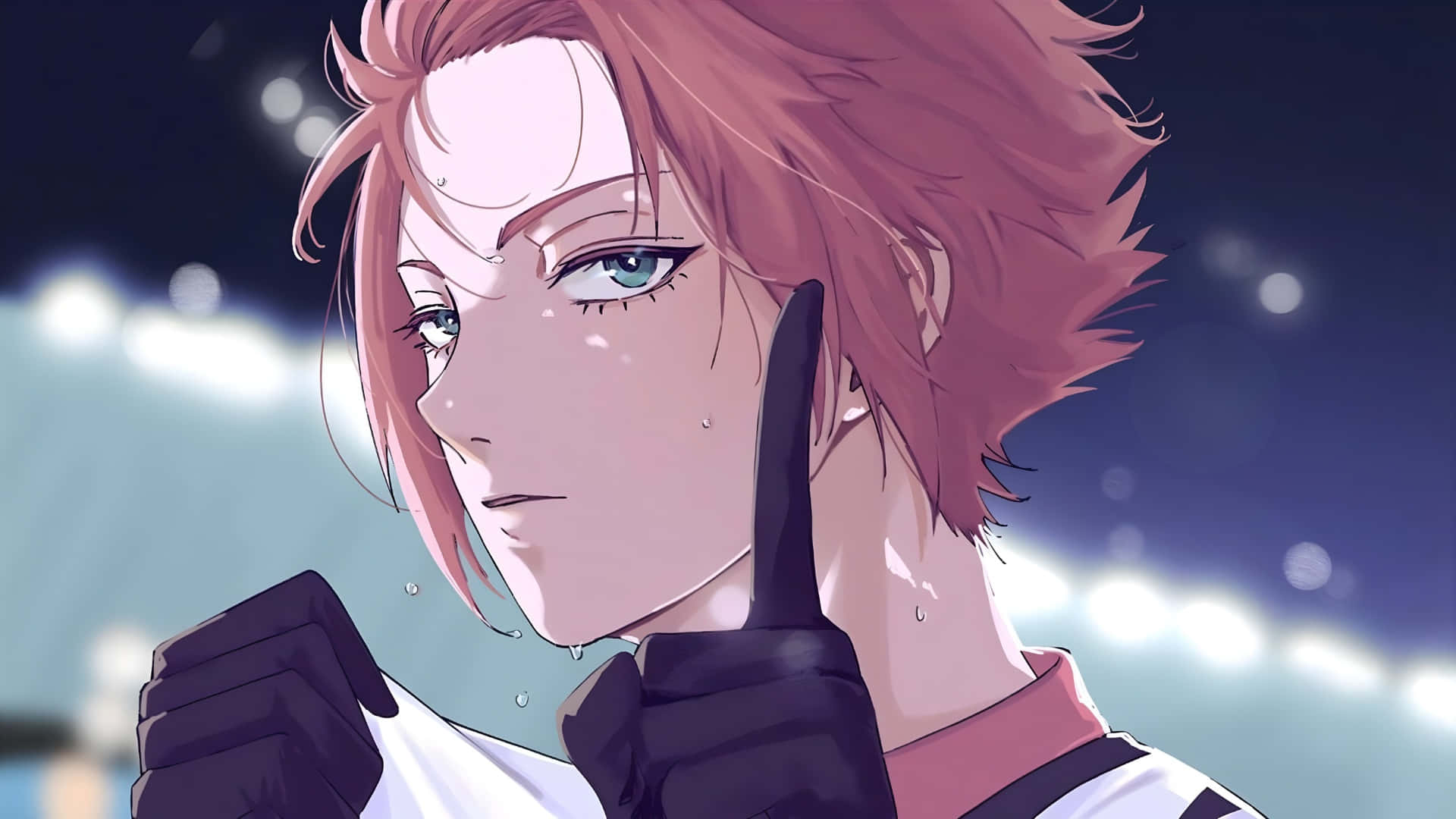 Sae Itoshi, pink hair, blue eyes, Full HD Desktop Wallpaper