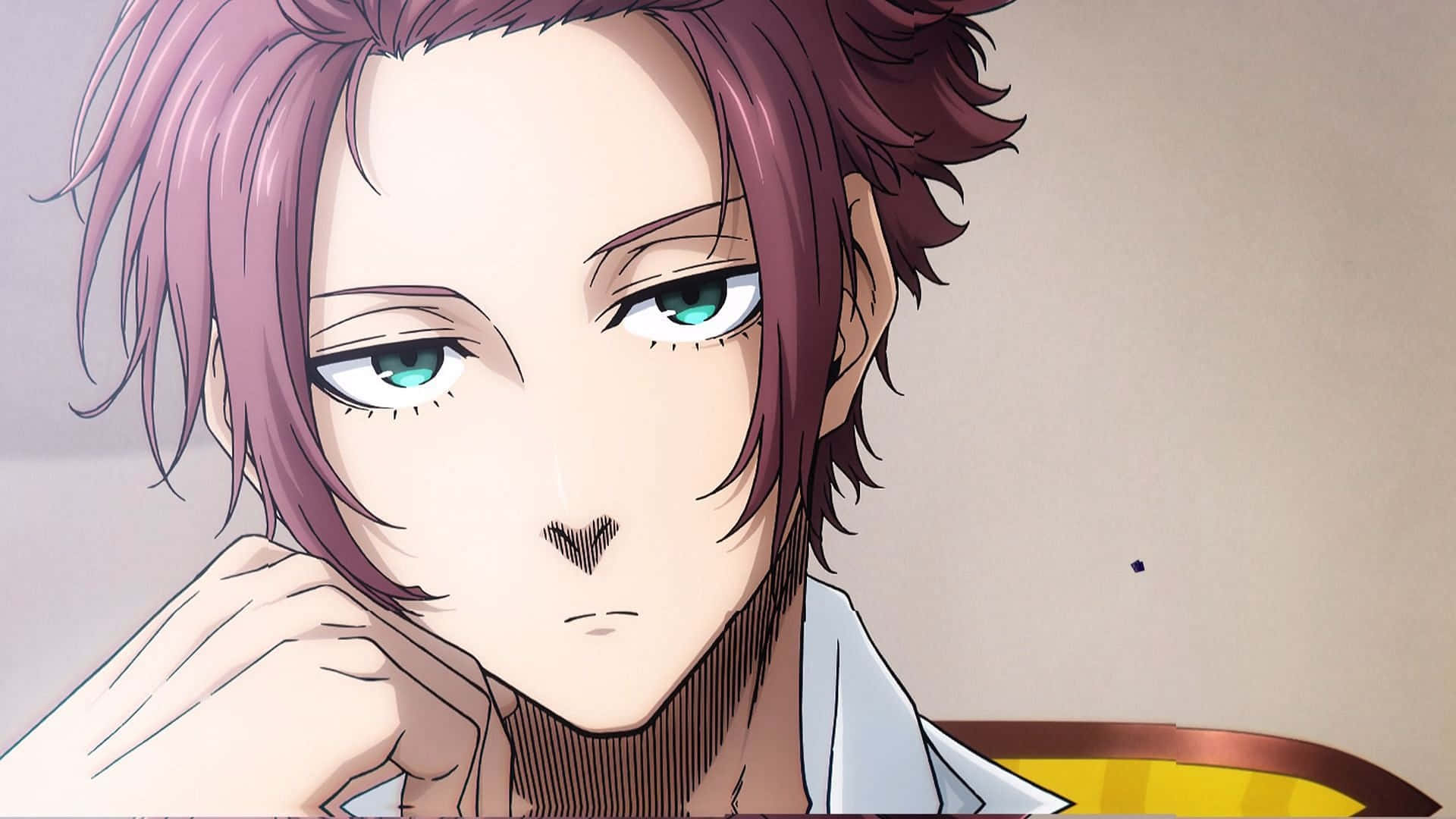 Sae Itoshi, pink hair, teal eyes, Full HD Desktop Wallpaper