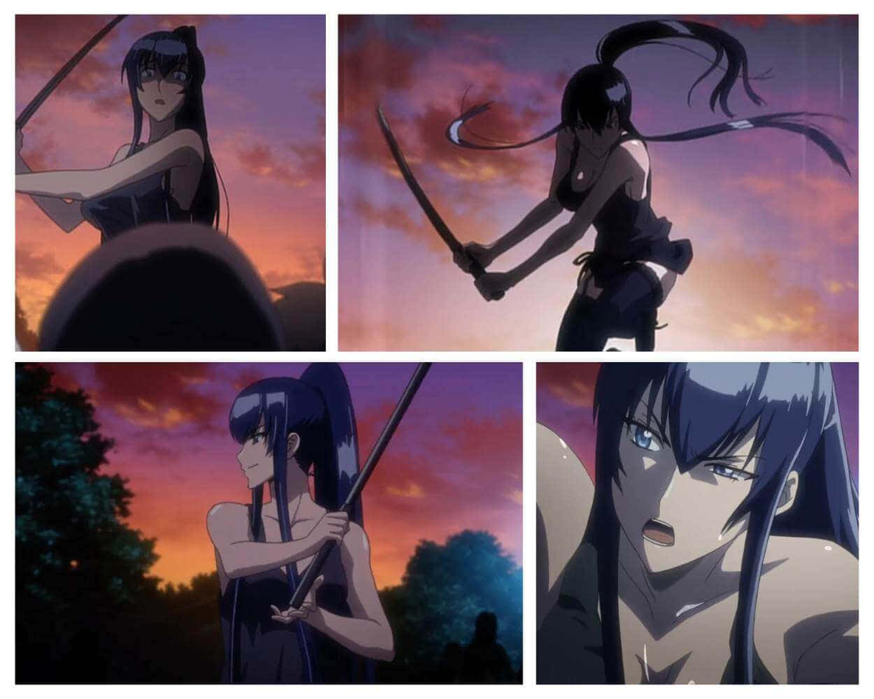 Saeko Busujima, dark hair, sword, SD Desktop Wallpaper