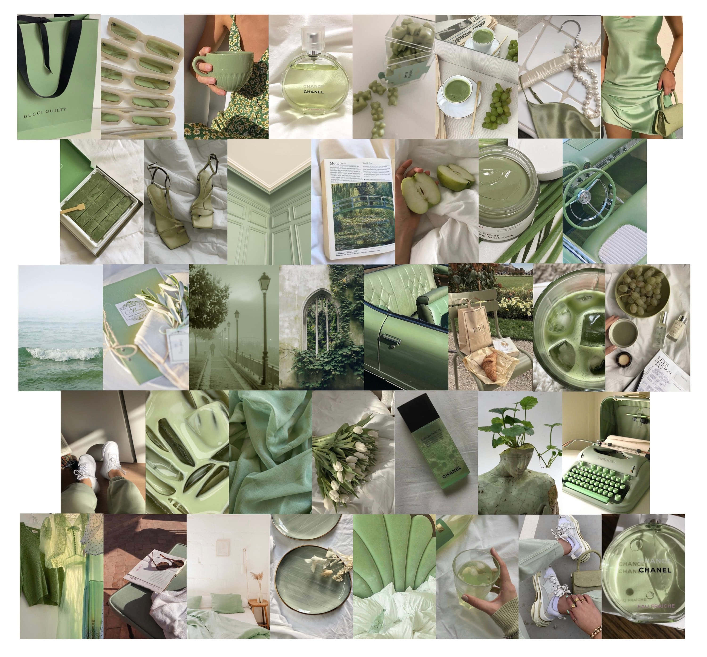 Sage Aesthetic, mint green, fashion accessories, 2K Desktop Wallpaper