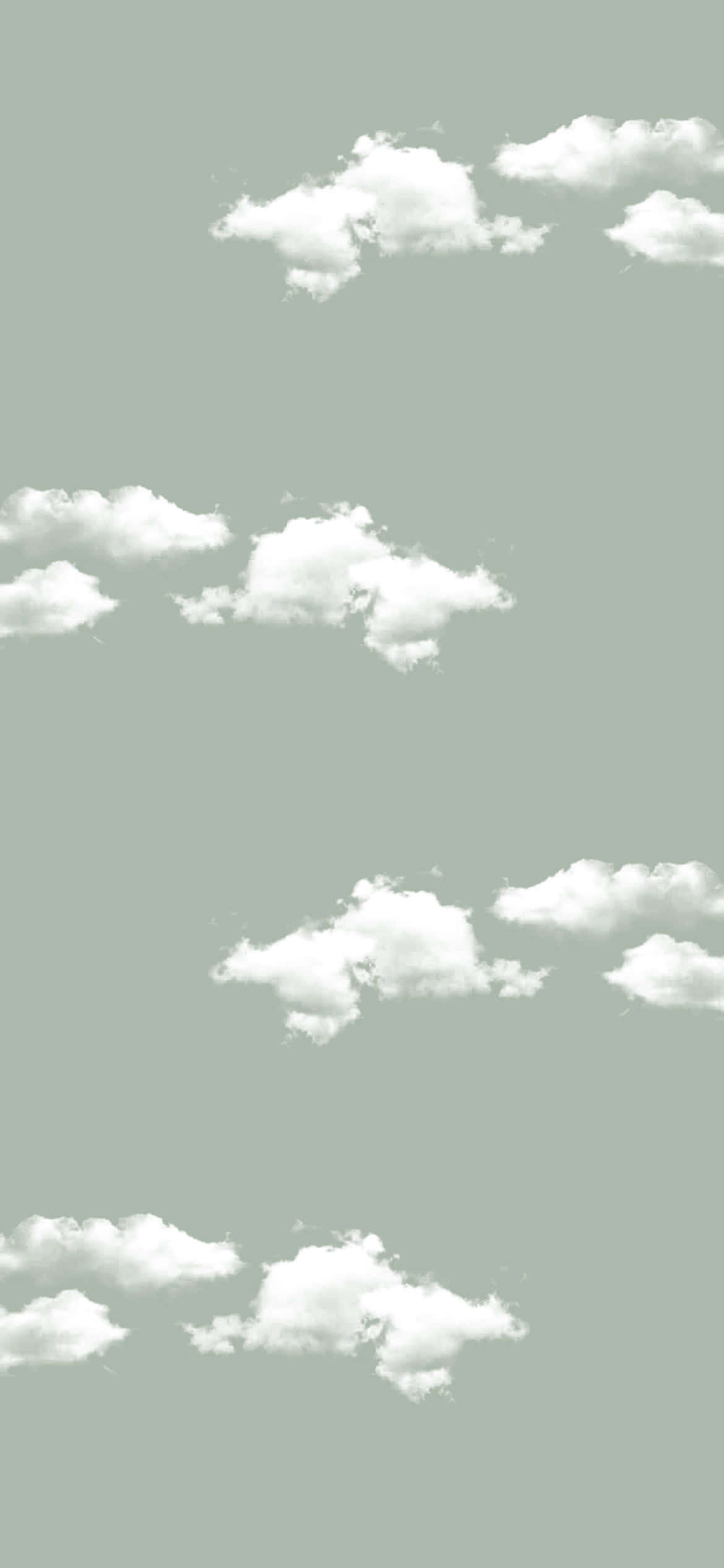 Sage Aesthetic, cloud pattern, muted sage green sky, Full HD Phone Wallpaper