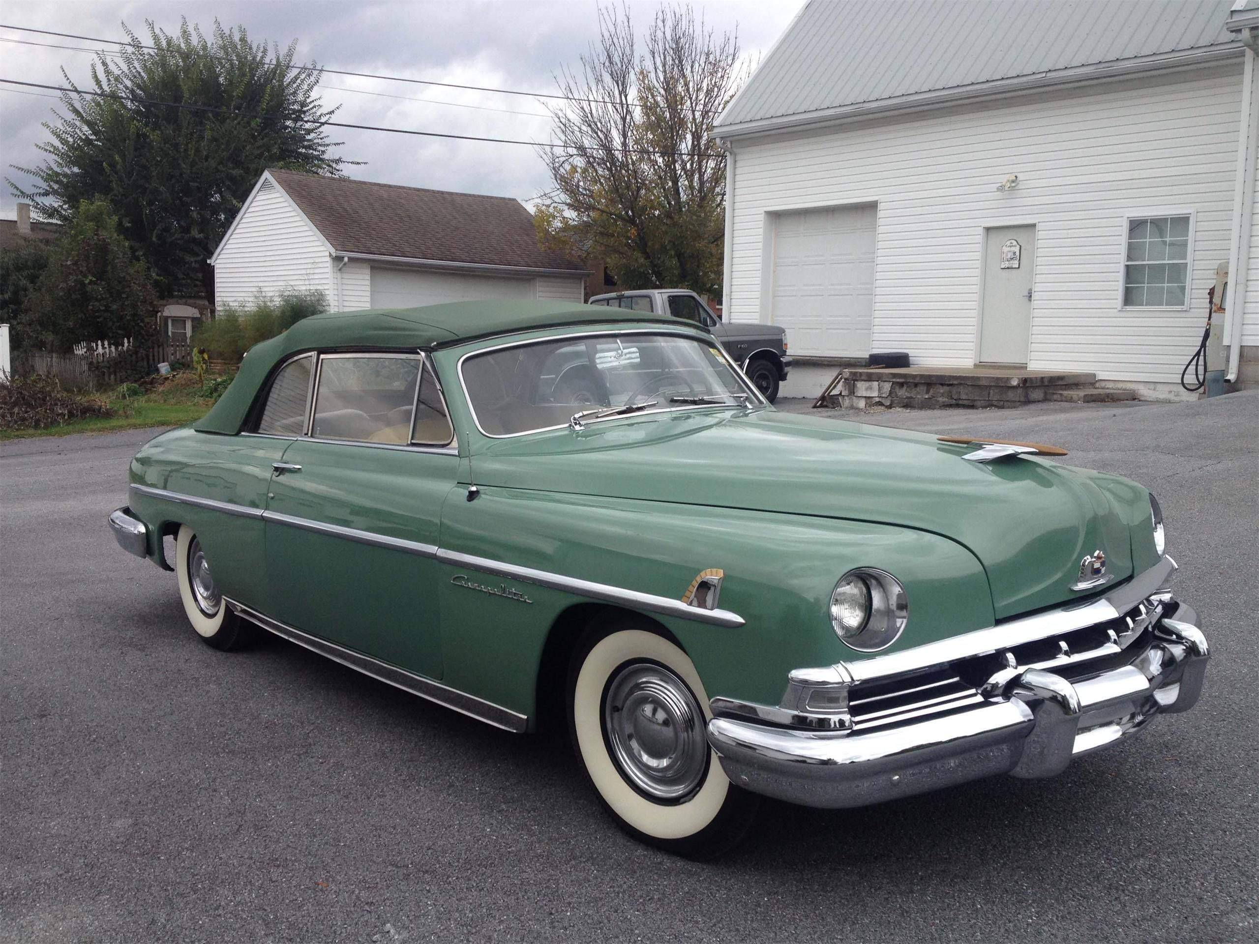 sage green aesthetic car, vintage green convertible, white wall tires, 2K Desktop Wallpaper