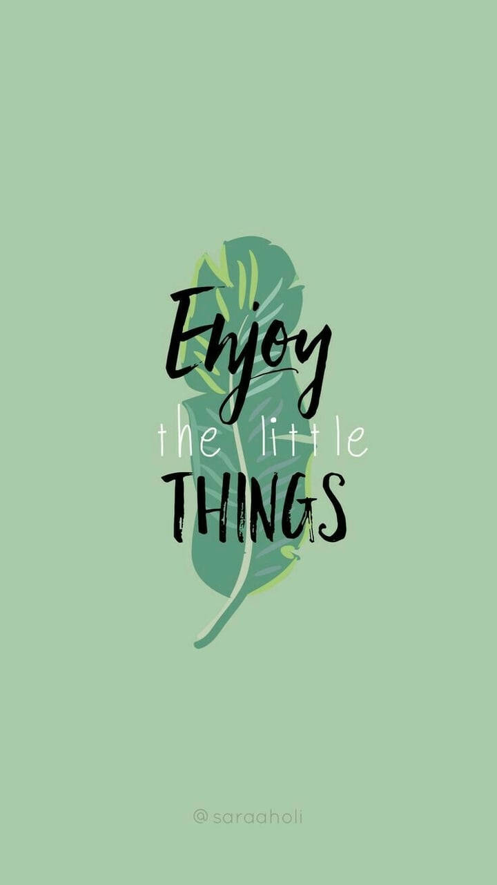 Little Things Quote Plain Green, mint background, minimalist green feather graphic, HD Phone Wallpaper