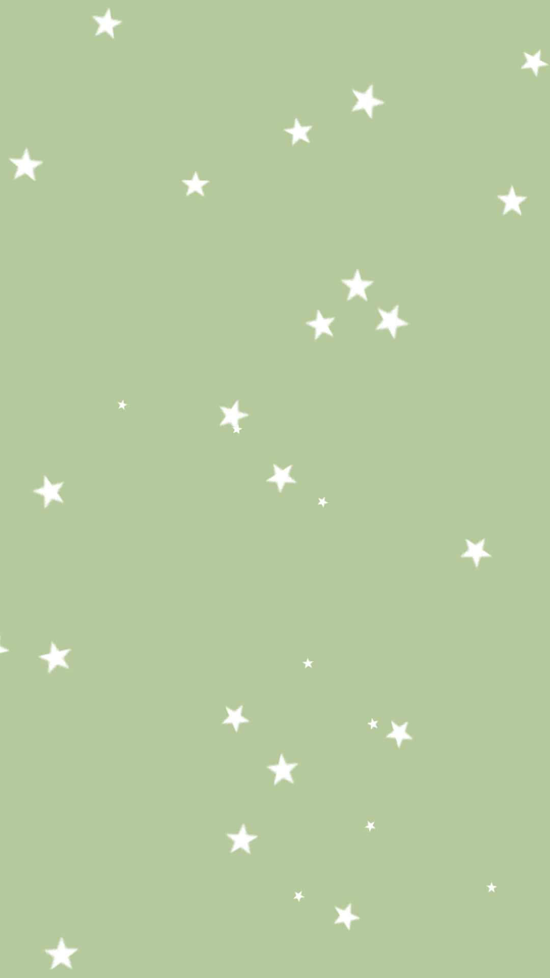 small white stars, sage green background, minimalist pattern, Full HD Phone Wallpaper