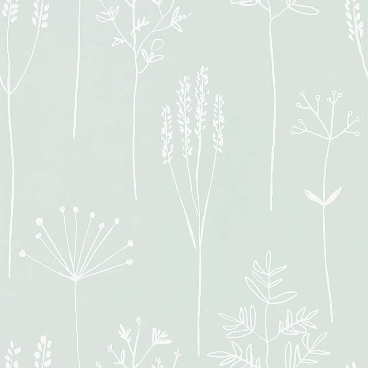 sage green, mint green, white line drawings, SD Desktop Wallpaper