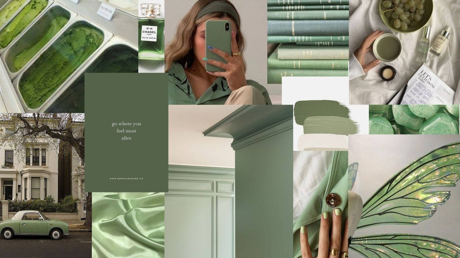 pastel green aesthetic laptop, 1600 x 900, ice cream scoops, HD Desktop Wallpaper