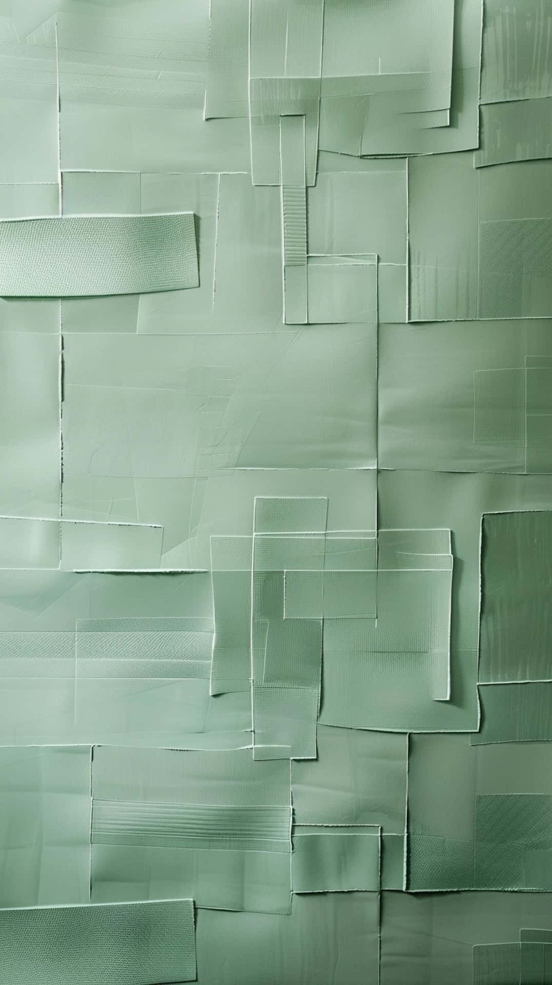 Sage Green, abstract geometric, layered translucent green rectangles, Full HD Phone Wallpaper