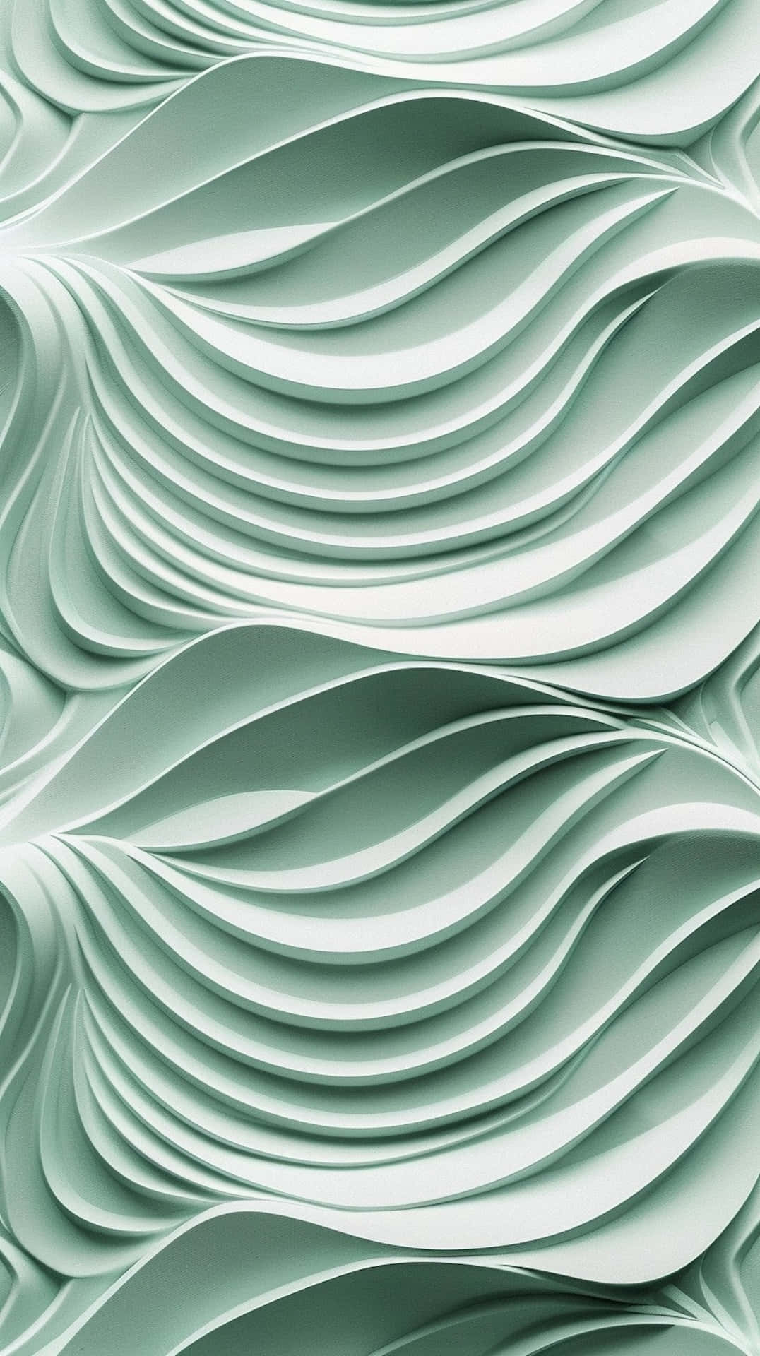 Sage Green, wavy abstract design, mint green, Full HD Phone Wallpaper