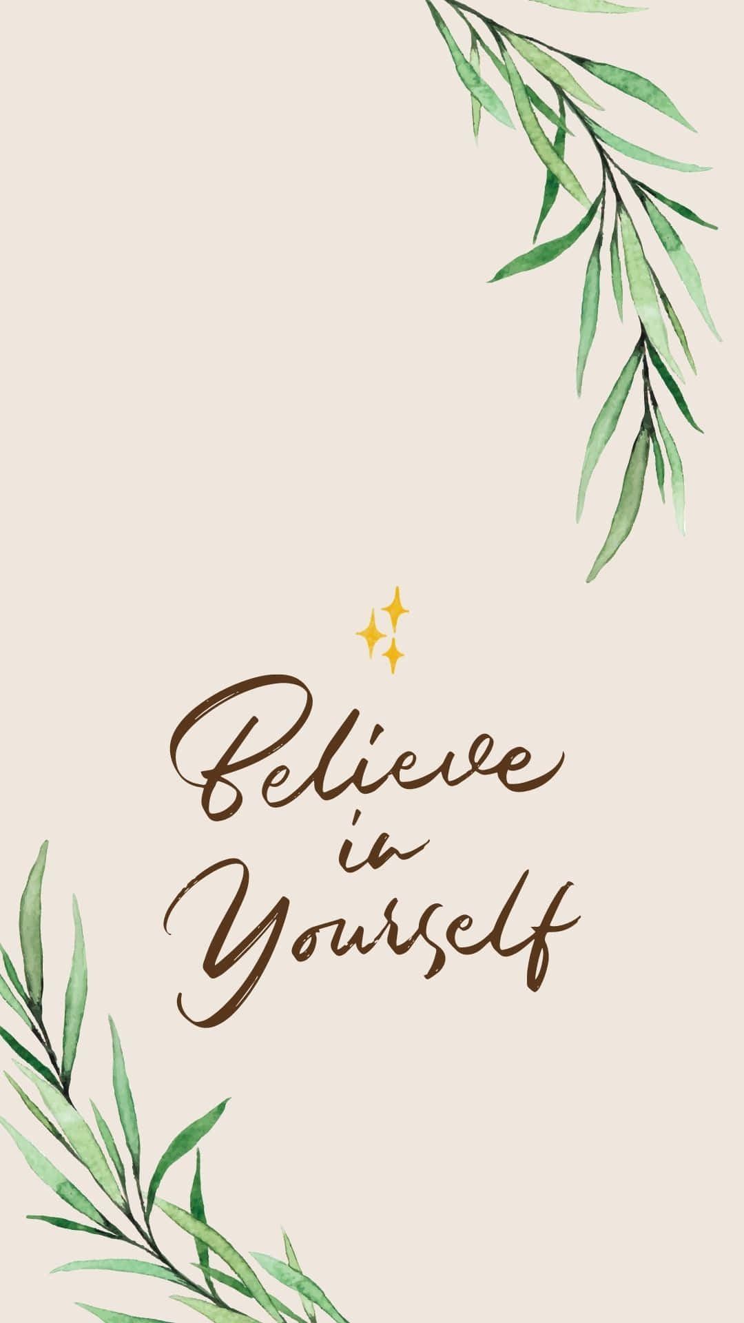 Sage Green, Olive Branches, Watercolor Green Foliage, Full HD Phone Wallpaper