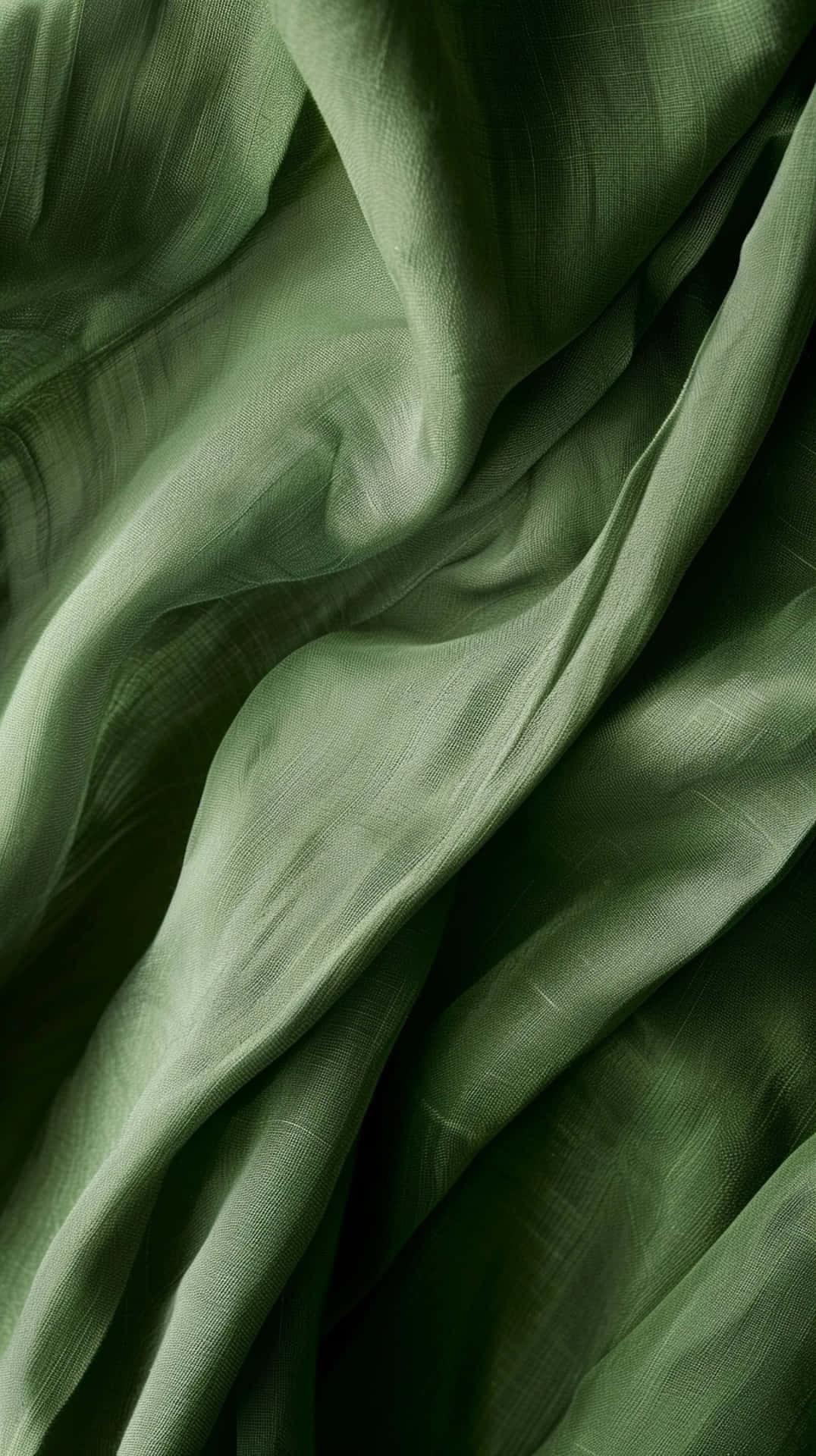 sage green, fabric, waves, Full HD Phone Wallpaper
