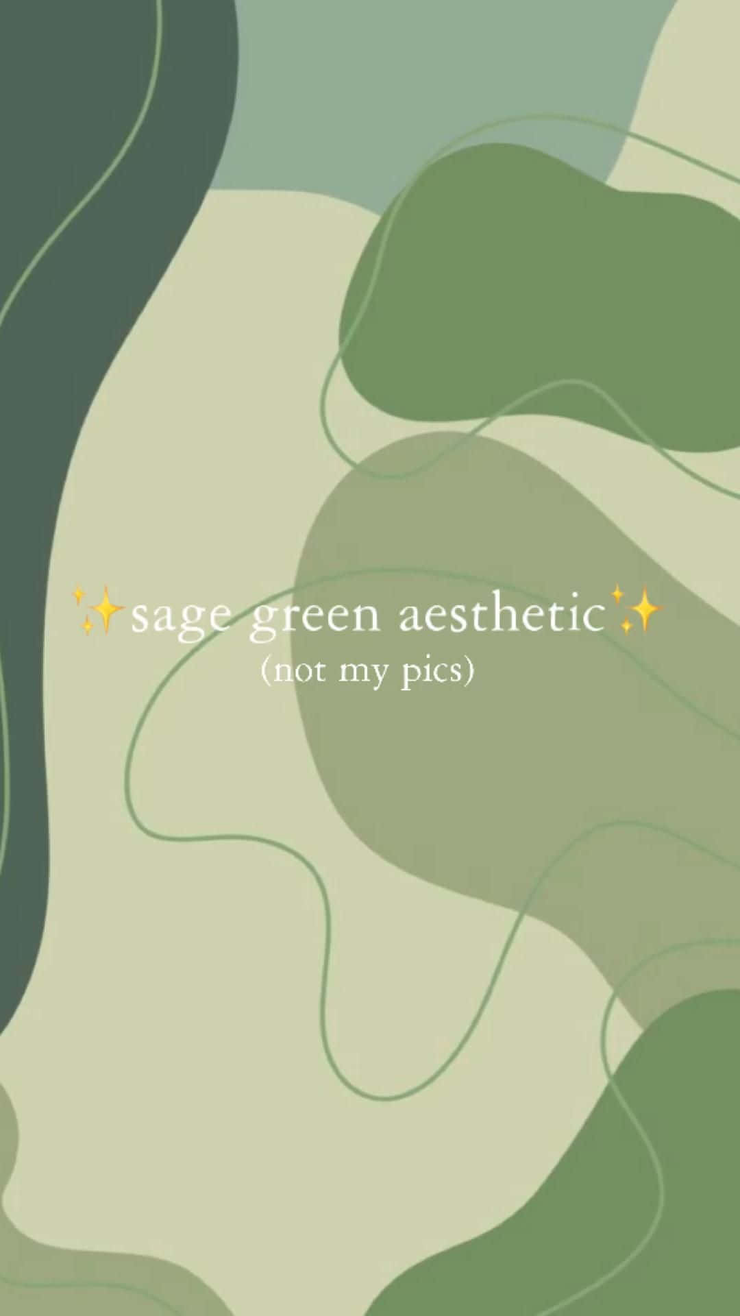 sage green, abstract flowing shapes, delicate curved lines, Full HD Phone Wallpaper