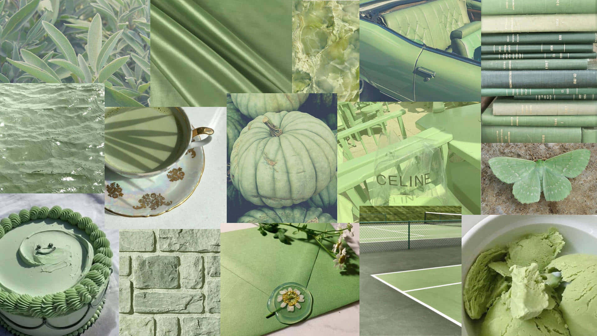 Sage Aesthetic, pumpkin, cake, Full HD Desktop Wallpaper