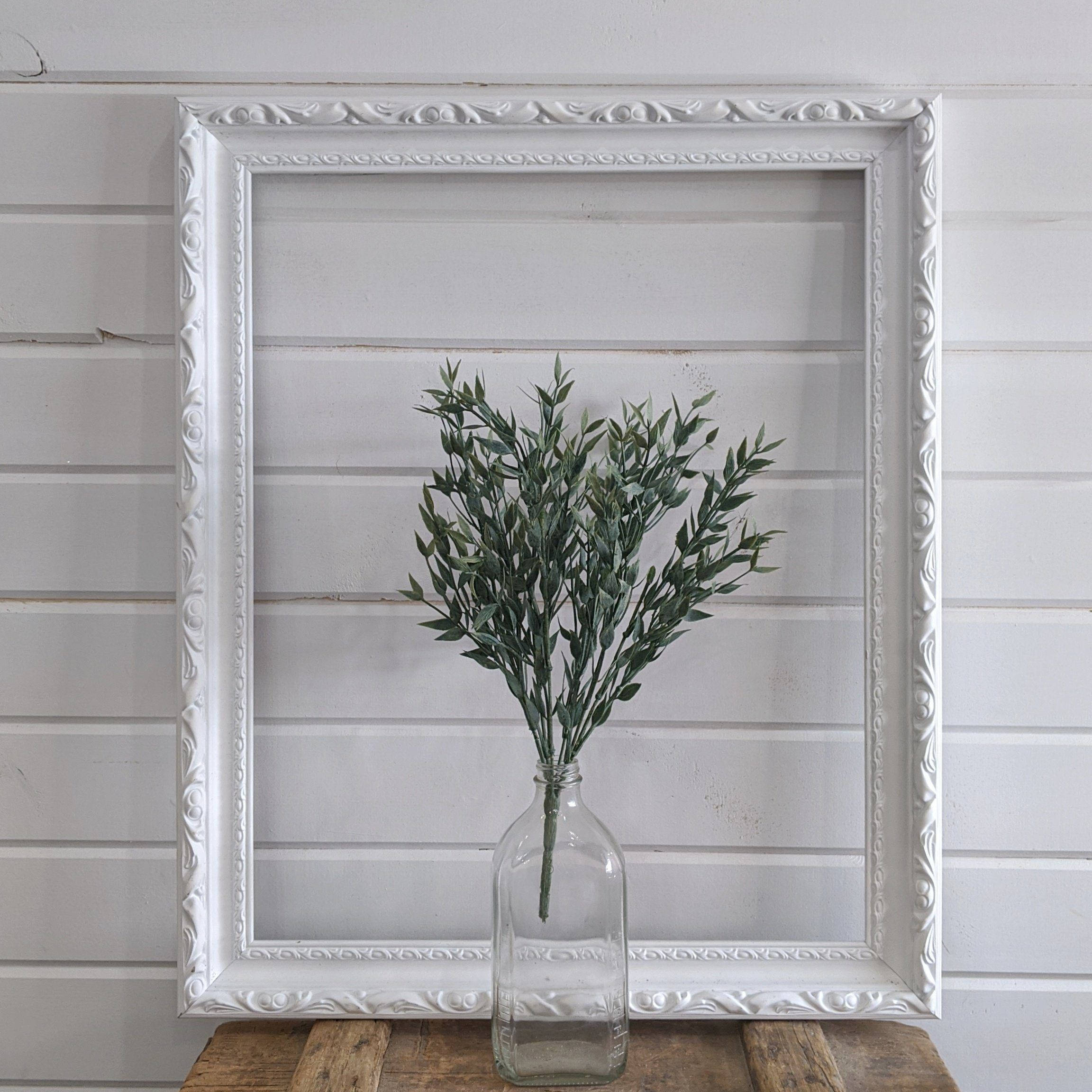 sage green, white border, clear glass bottle, Full HD Desktop Wallpaper