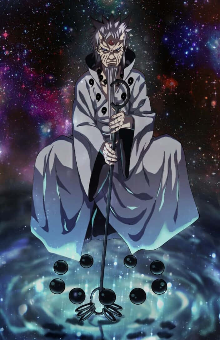 Sage Of Six Paths, spiky white hair, cosmic void, SD Phone Wallpaper