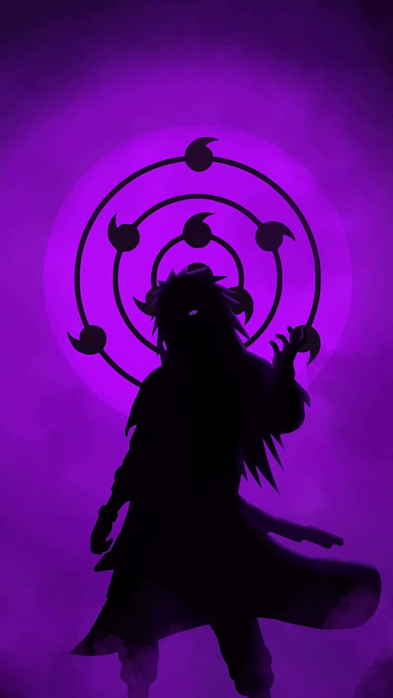 Sage Of Six Paths, spiky-haired anime character, glowing purple Rinnegan symbol, HD Phone Wallpaper