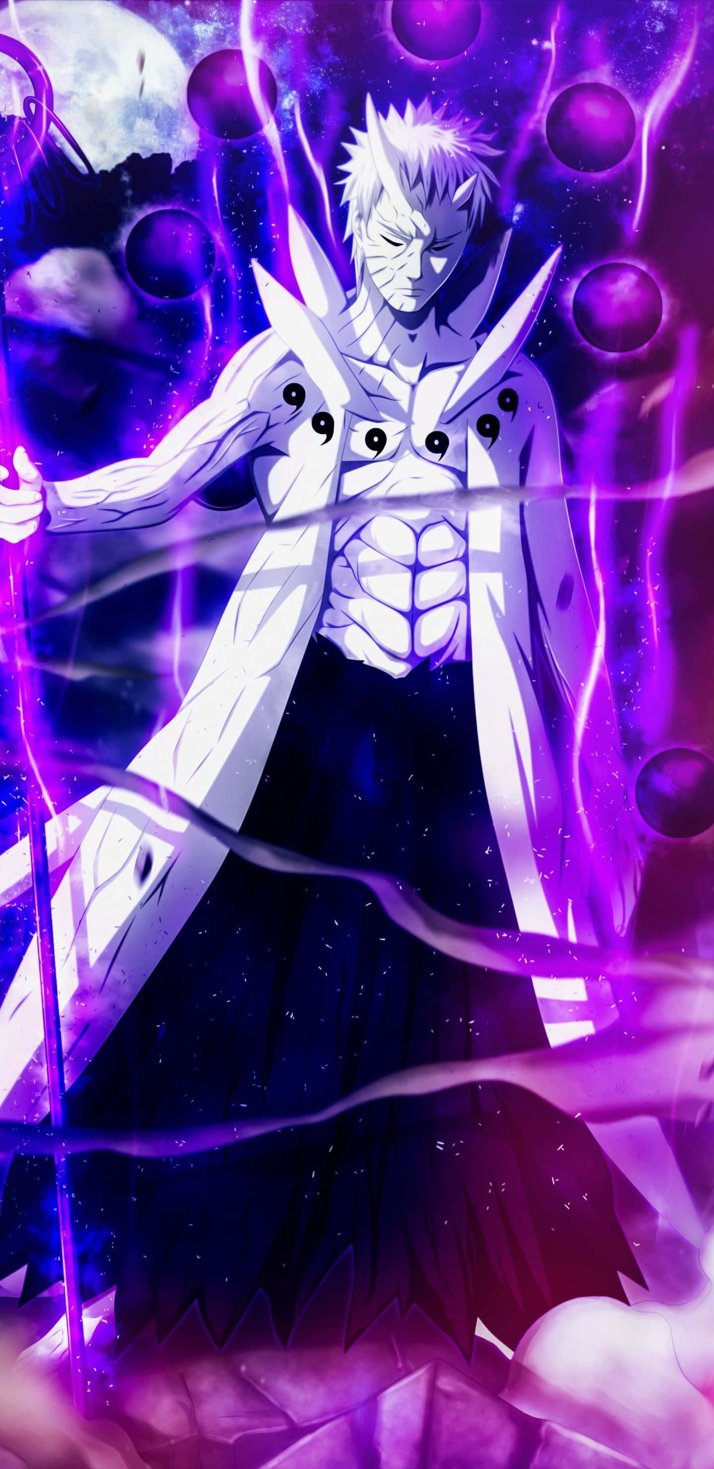 Sage of Six Paths, white hair, six eyes, 2K Phone Wallpaper