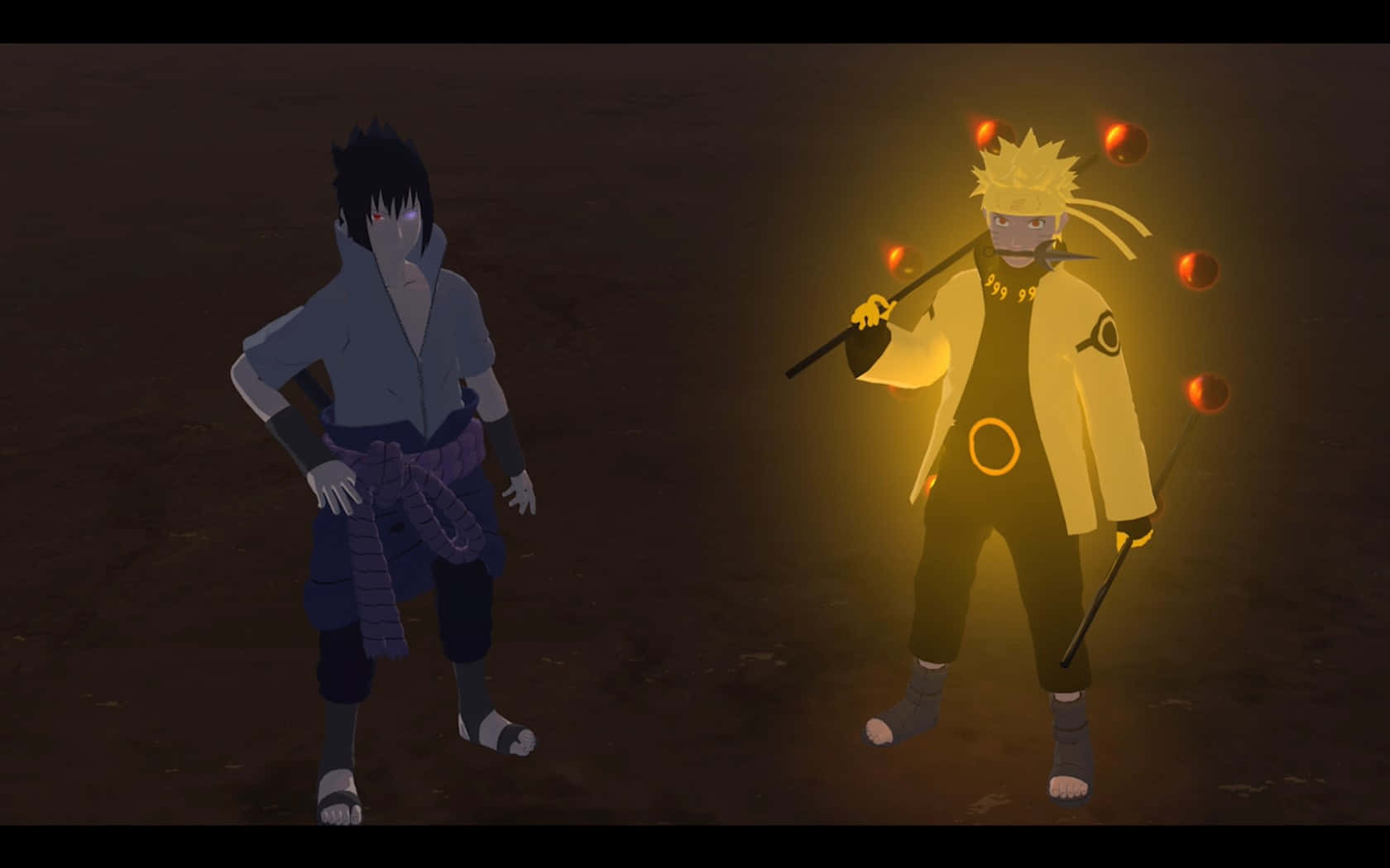 Sage of Six Paths, orange chakra spheres, dim battlefield, HD Desktop Wallpaper
