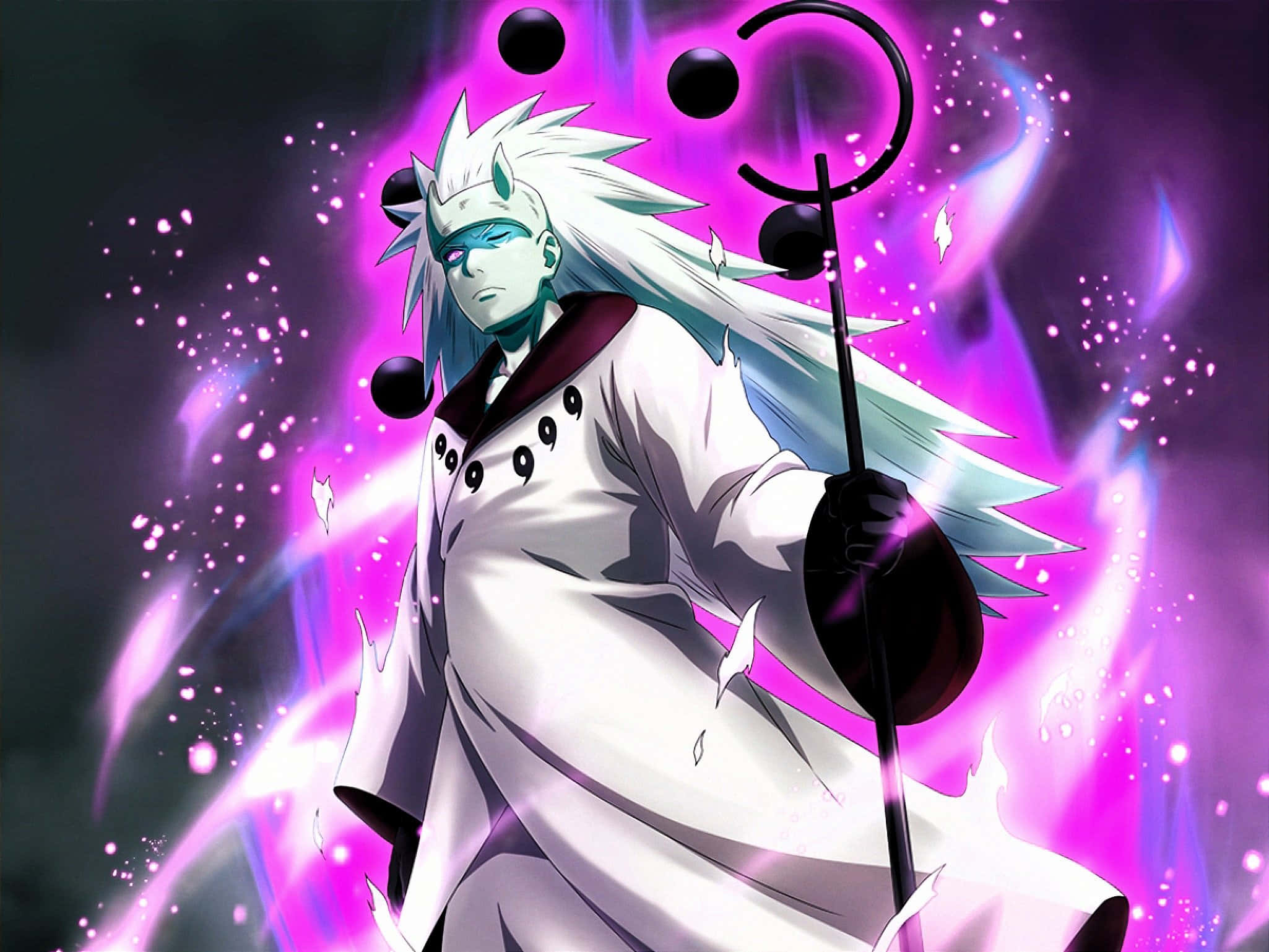 Sage of the Six Paths, white hair, blue eyes, Full HD Desktop Wallpaper
