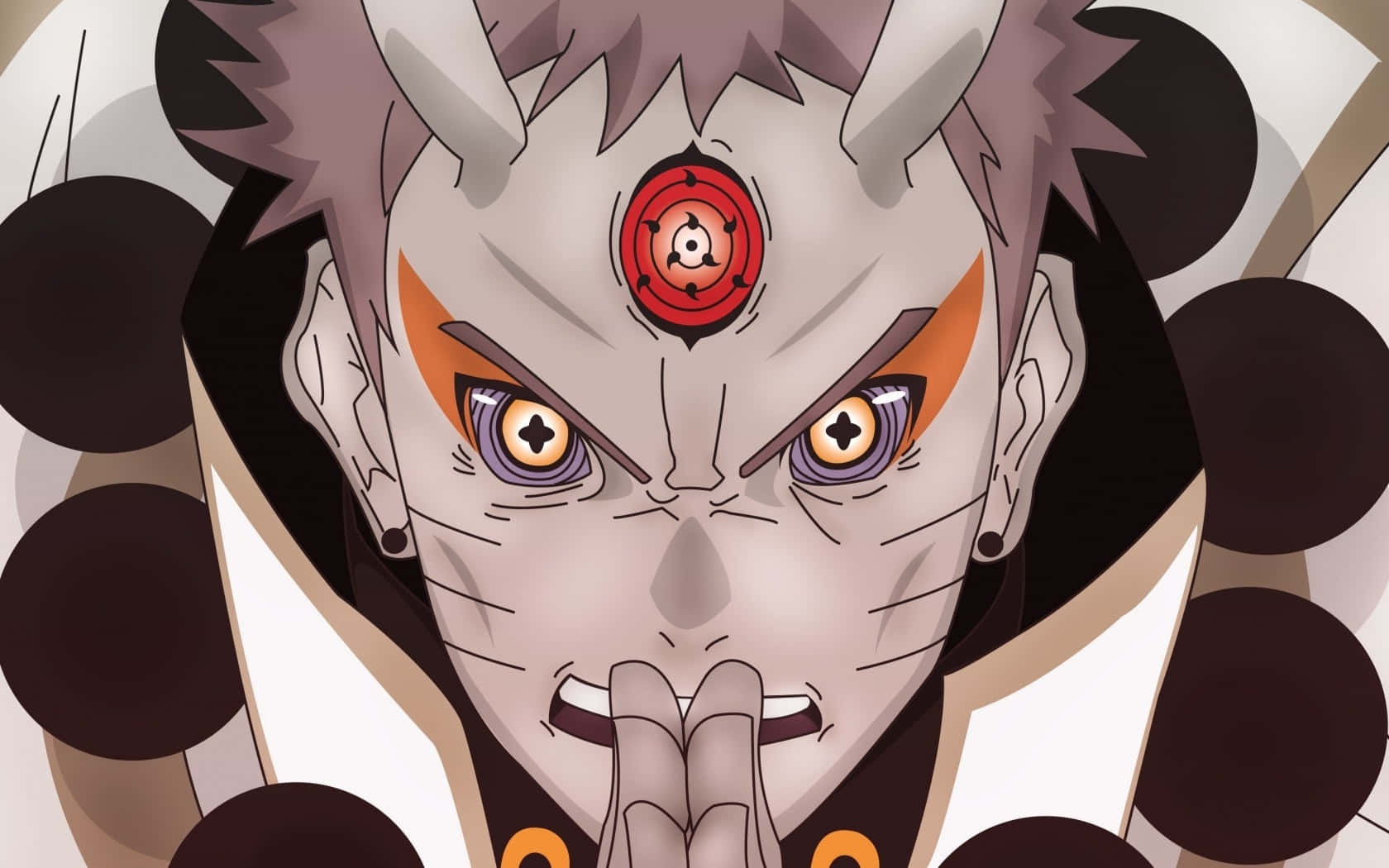 Sage of the Six Paths, red tomoe eyes, horns, HD Desktop Wallpaper