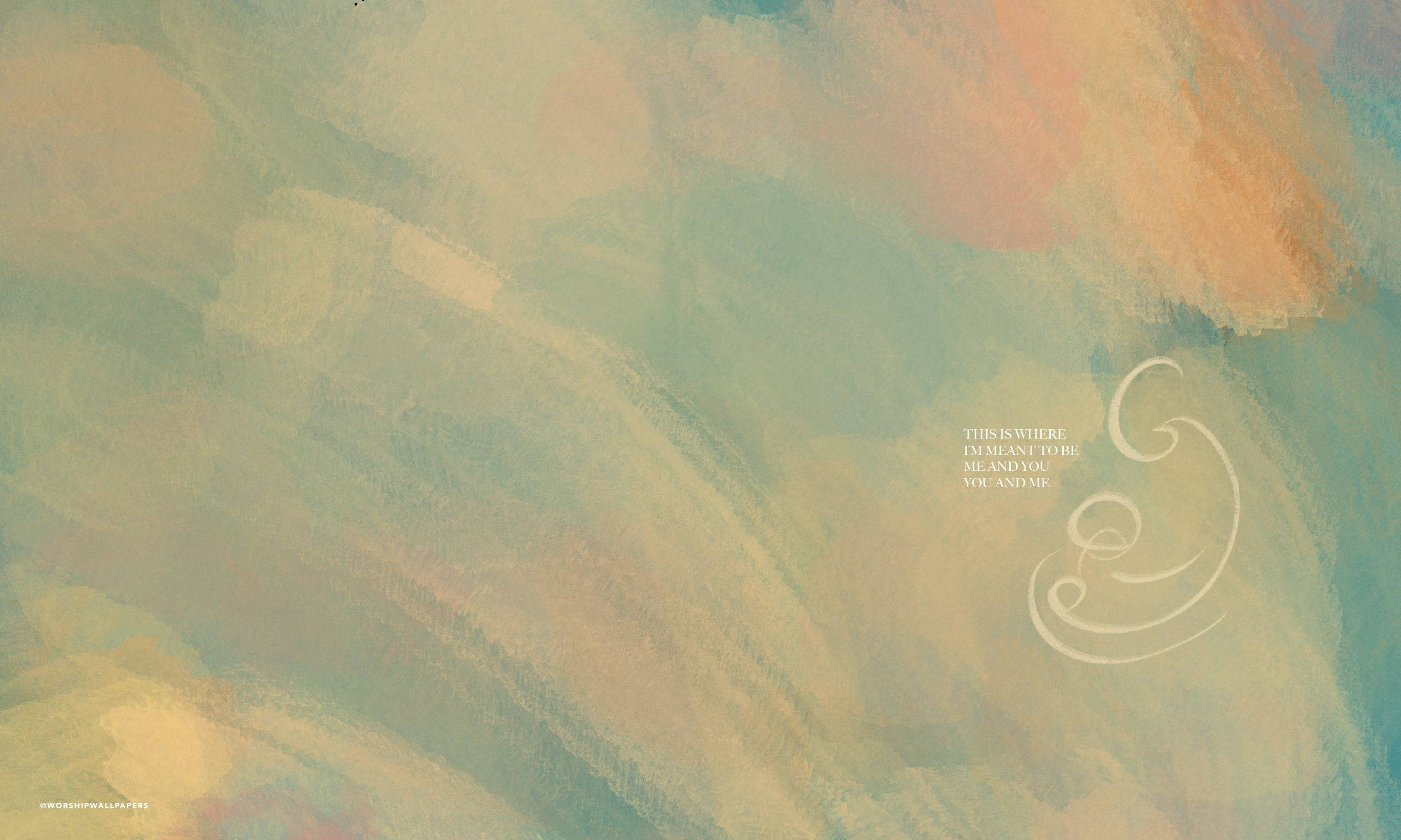 sage green, orange touch, pastel teal, 2K Desktop Wallpaper