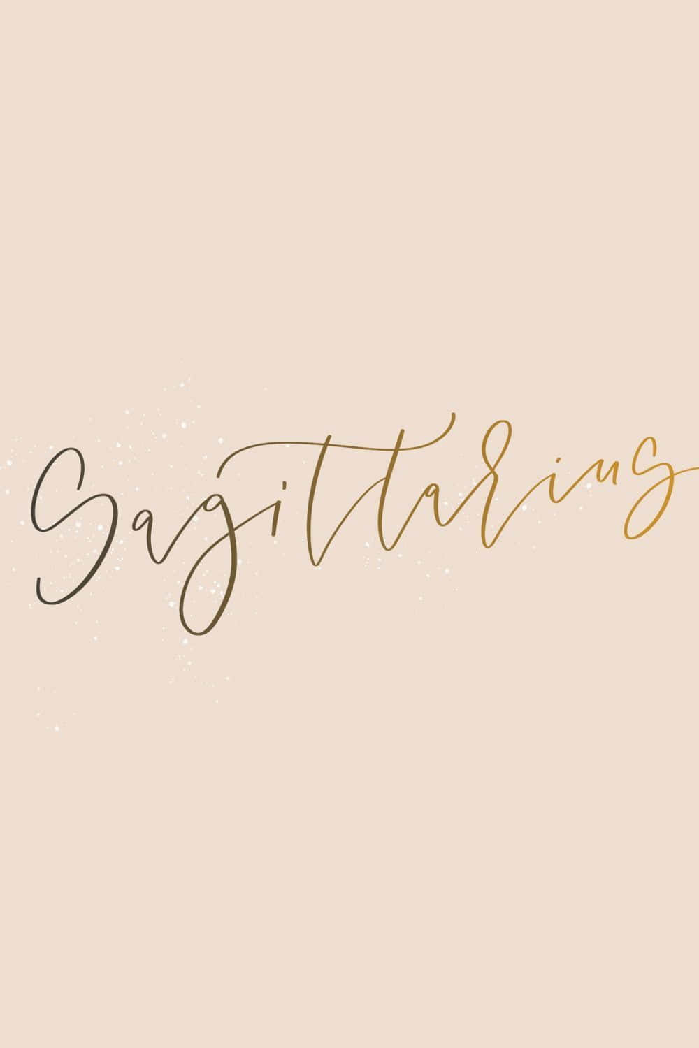 Sagittarius, gold cursive text, soft beige background, HD Phone Wallpaper