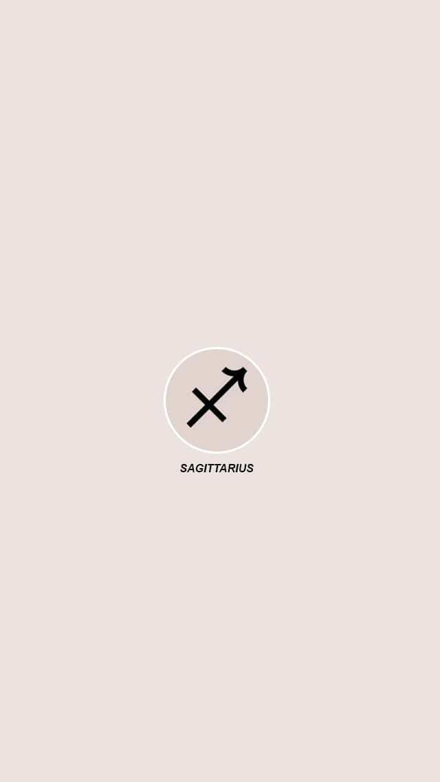 Sagittarius, minimalist arrow, soft beige background, SD Phone Wallpaper