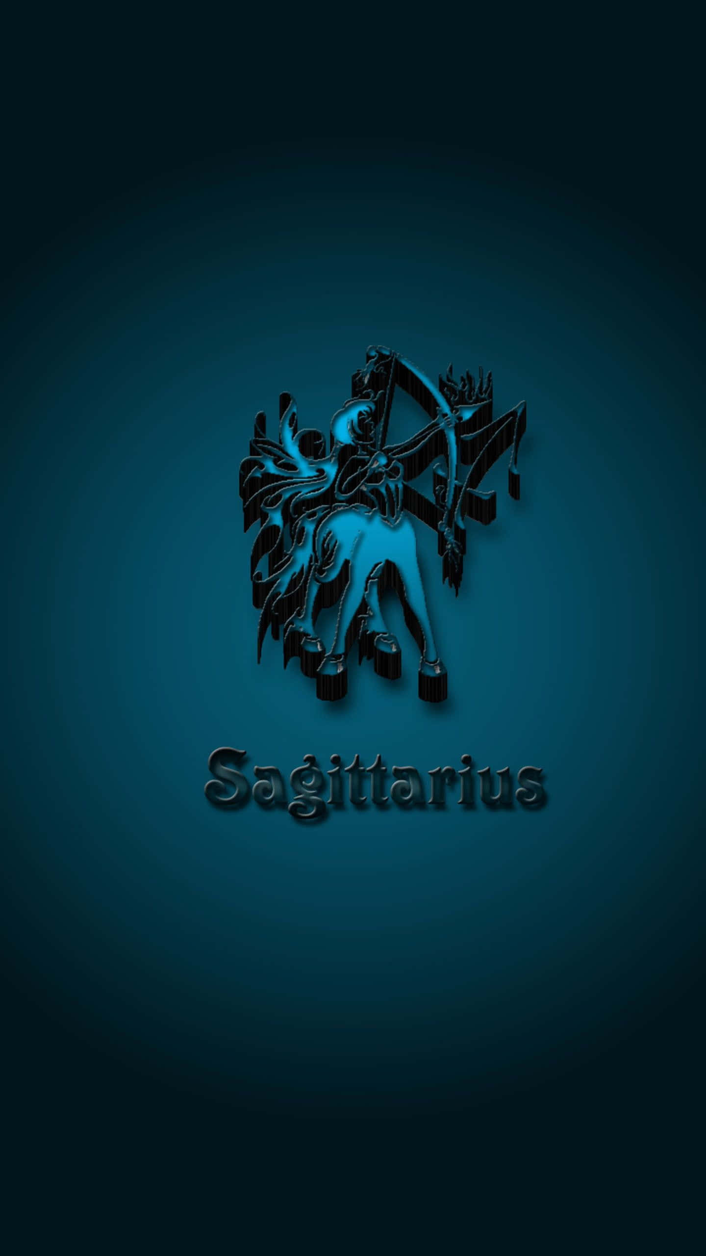 Sagittarius, archer silhouette, electric blue, 2K Phone Wallpaper
