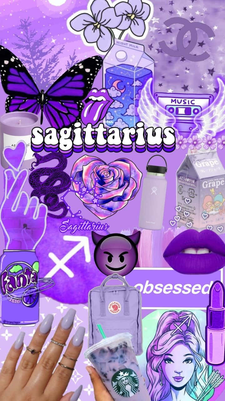 Sagittarius Aesthetic, purple, Y2K, HD Phone Wallpaper
