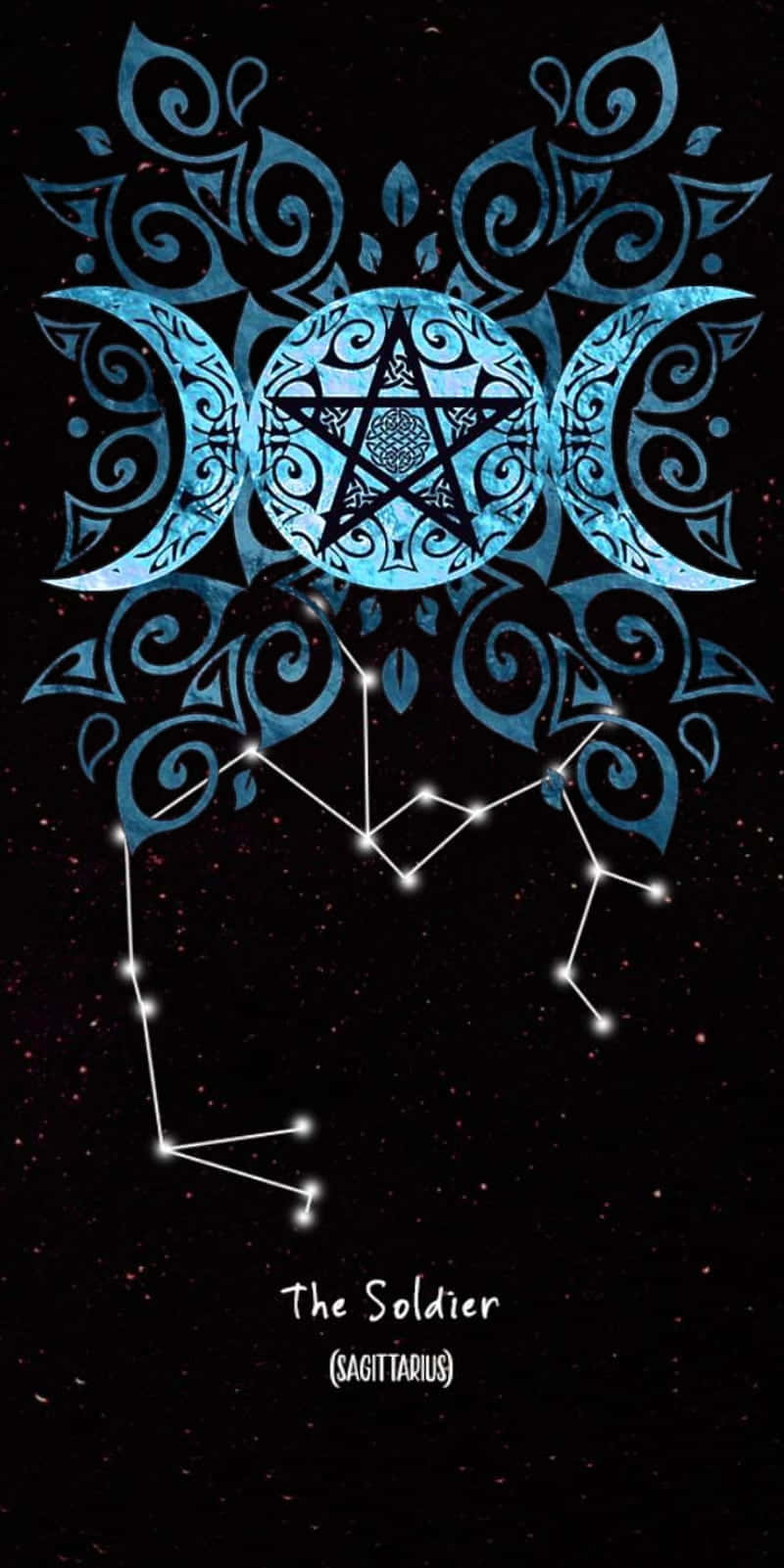 Sagittarius, celestial blue, crescent moons, HD Phone Wallpaper