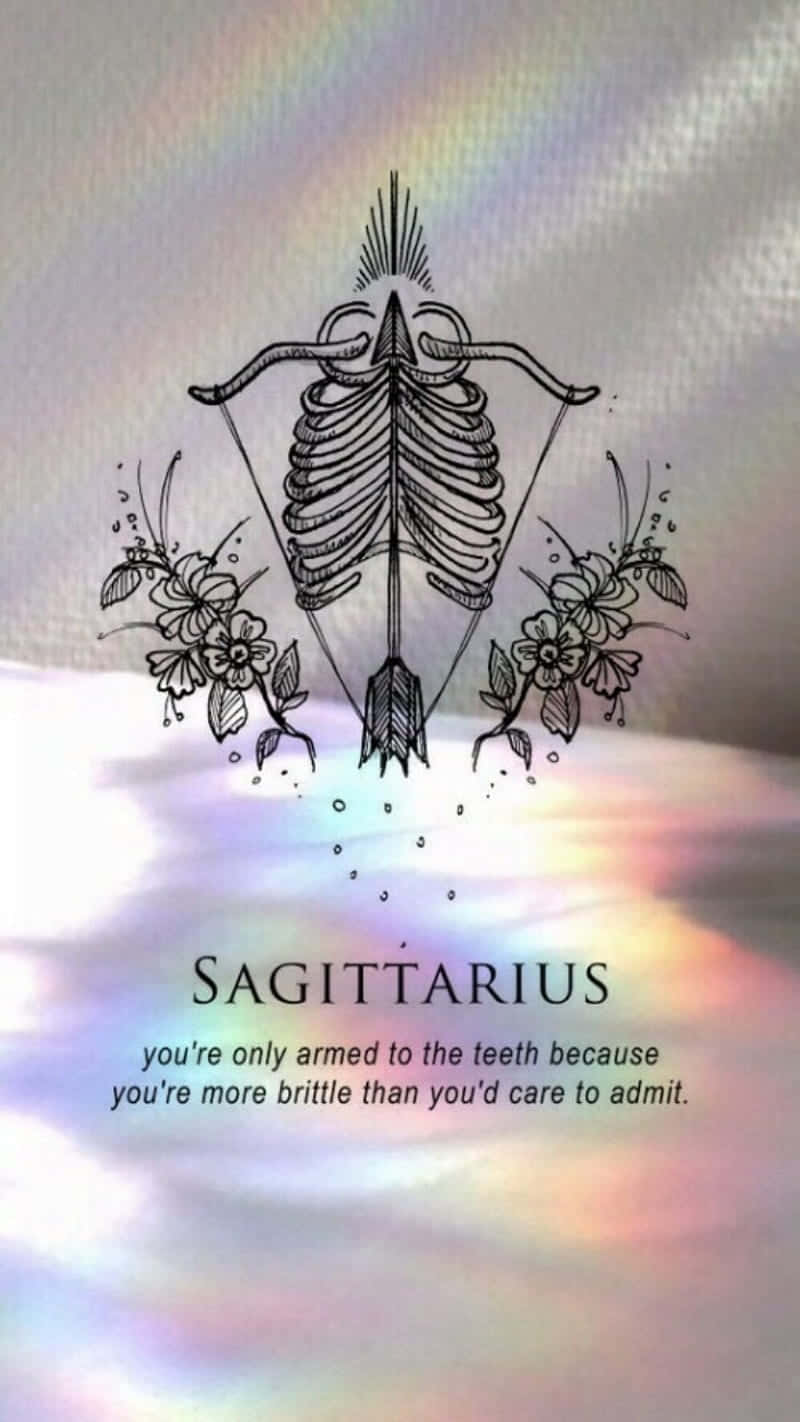 Sagittarius, black ink illustration, skeletal archer, HD Phone Wallpaper