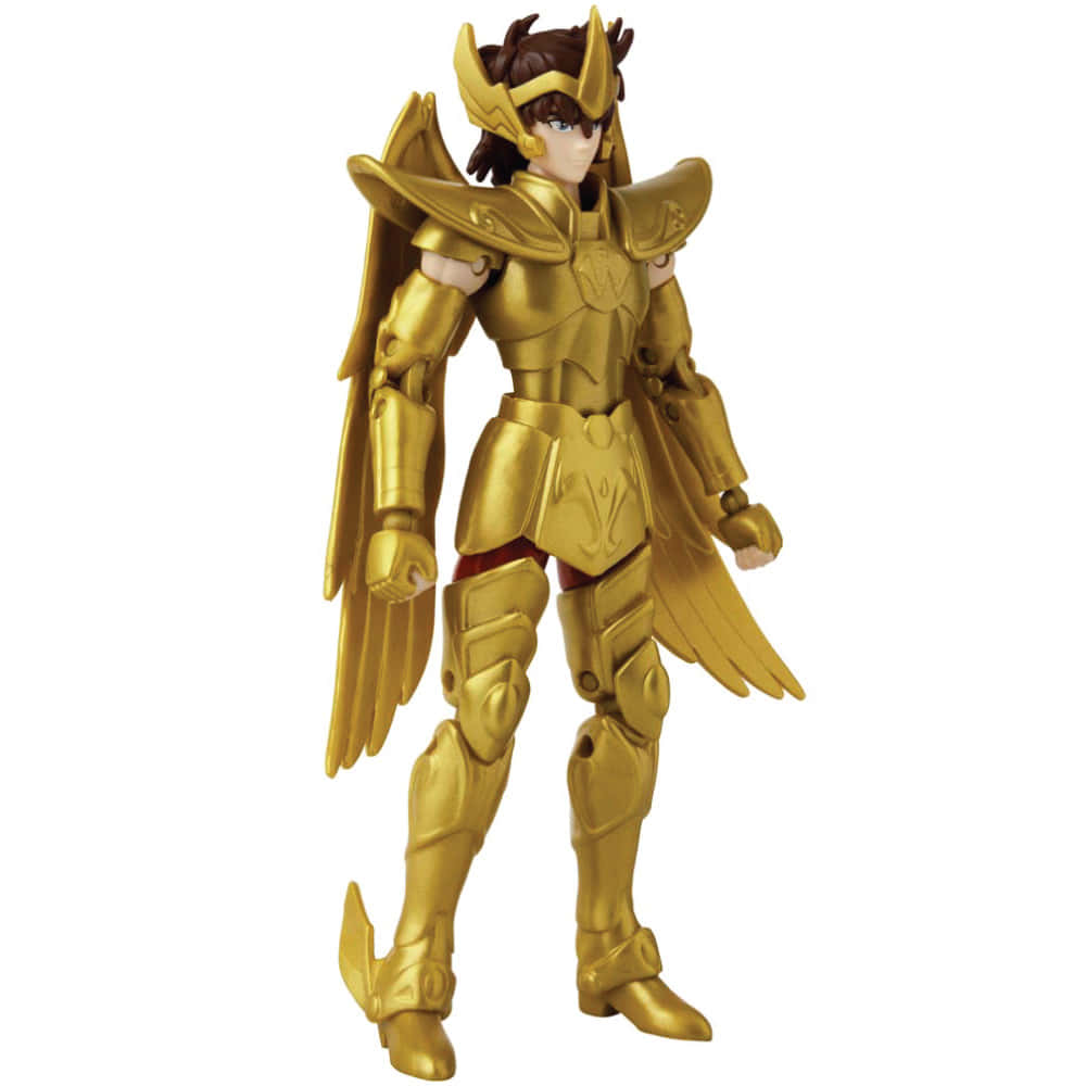 Sagittarius Aiolos, golden armored action figure, winged helmet, SD Desktop Wallpaper