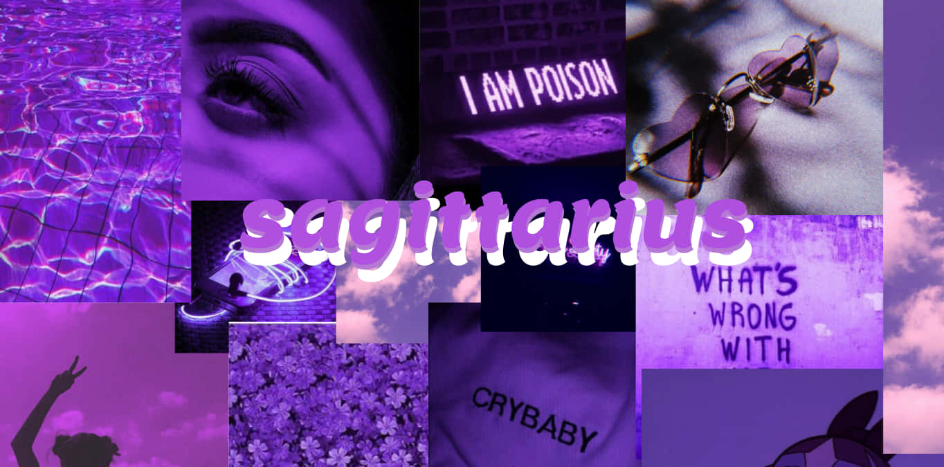 Sagittarius Aesthetic, purple, eye water ripples text, HD Desktop Wallpaper