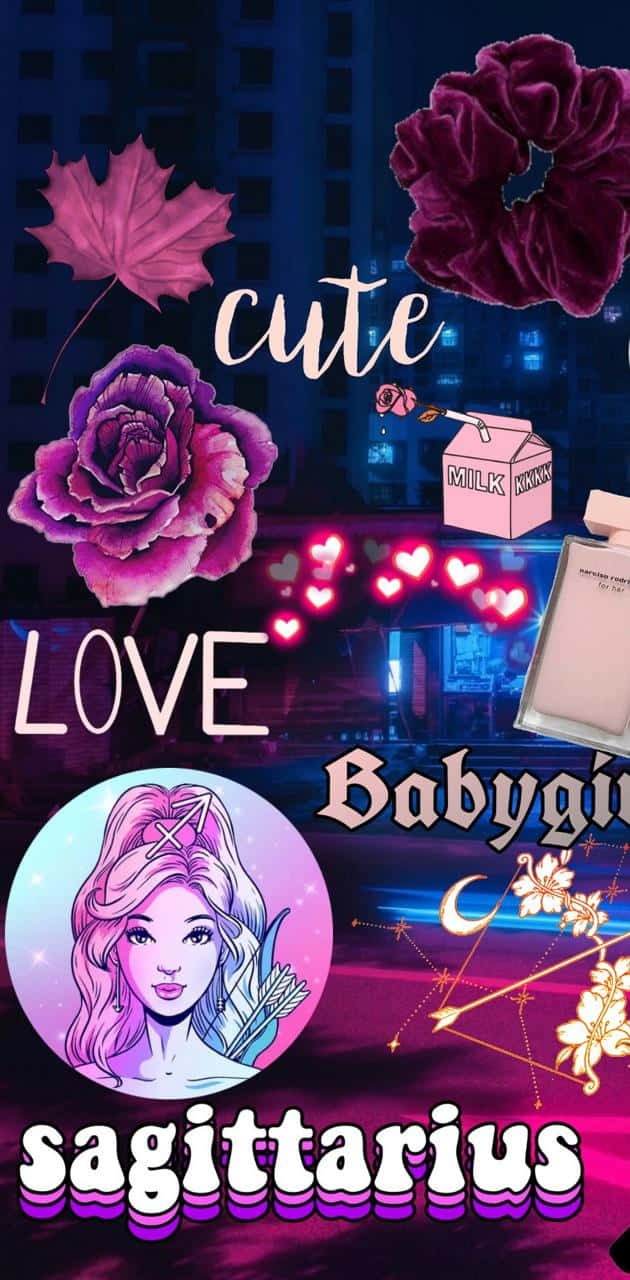 Sagittarius Aesthetic, neon pink, purple, HD Phone Wallpaper