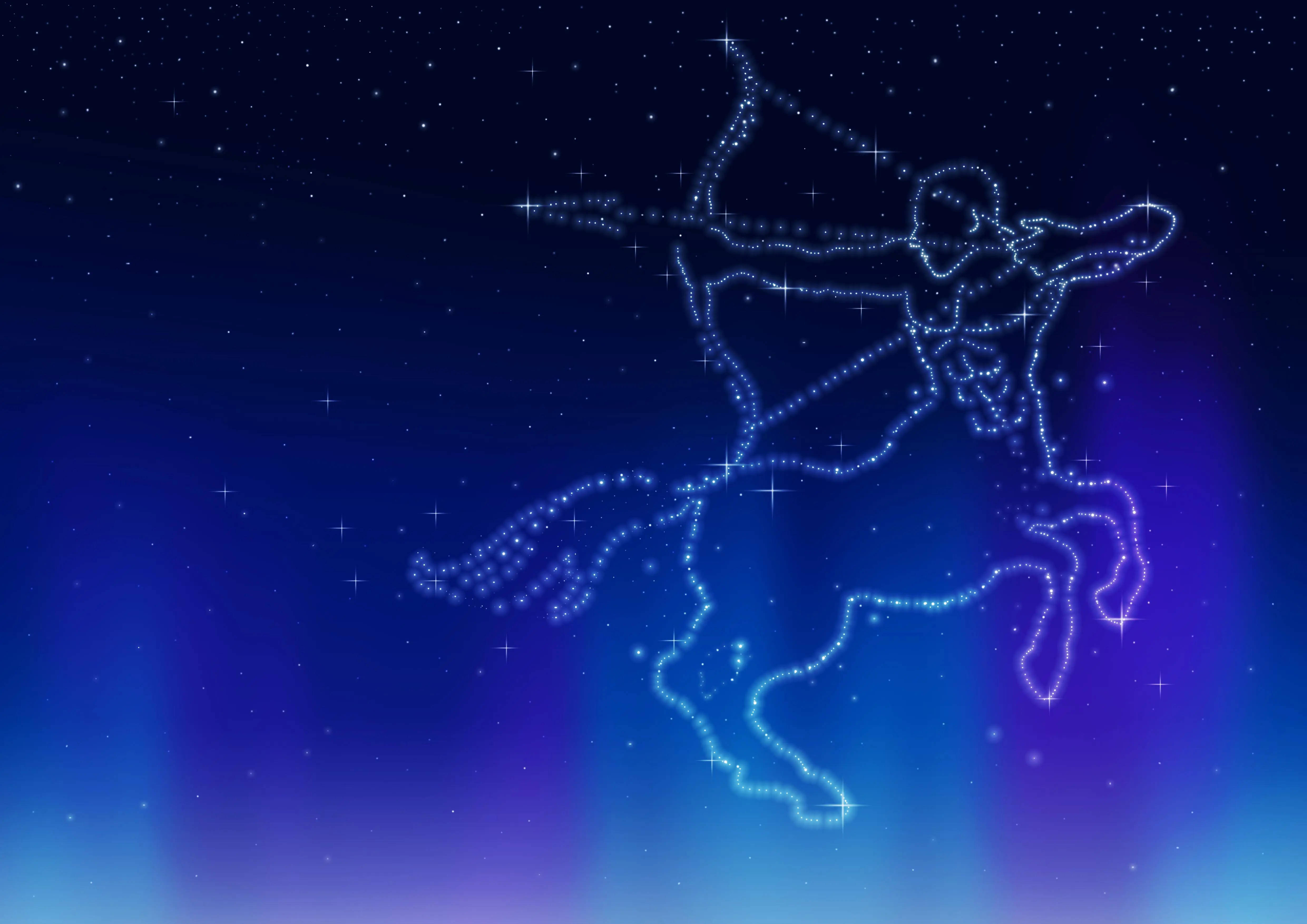 Sagittarius, blue archer symbol, constellation, 4K Desktop Wallpaper