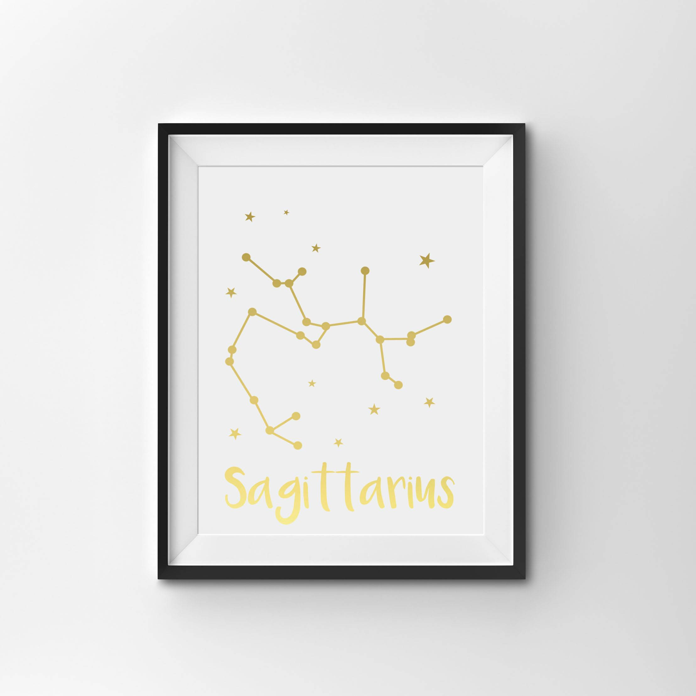 Sagittarius, constellation, golden, Full HD Desktop Wallpaper