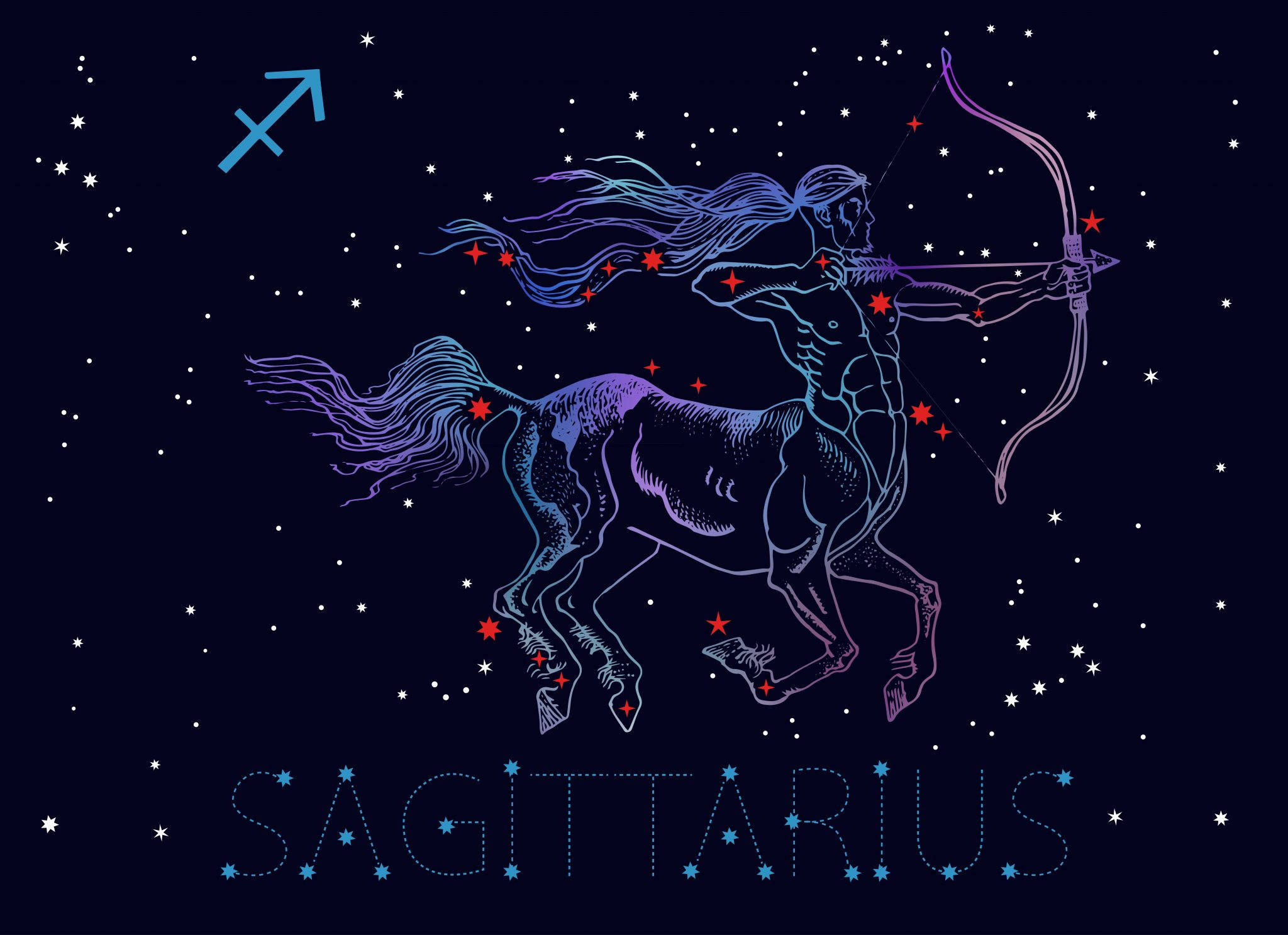 Sagittarius, archer, horse, Full HD Desktop Wallpaper