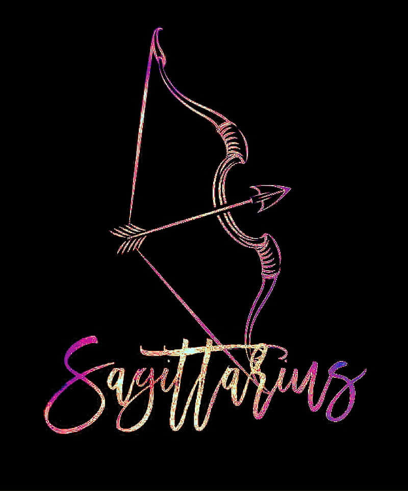 Sagittarius, purple, gold, SD Phone Wallpaper