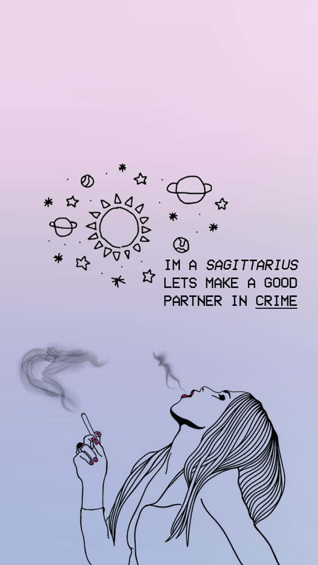 Sagittarius zodiac quote, pastel sky, celestial doodles, SD Phone Wallpaper