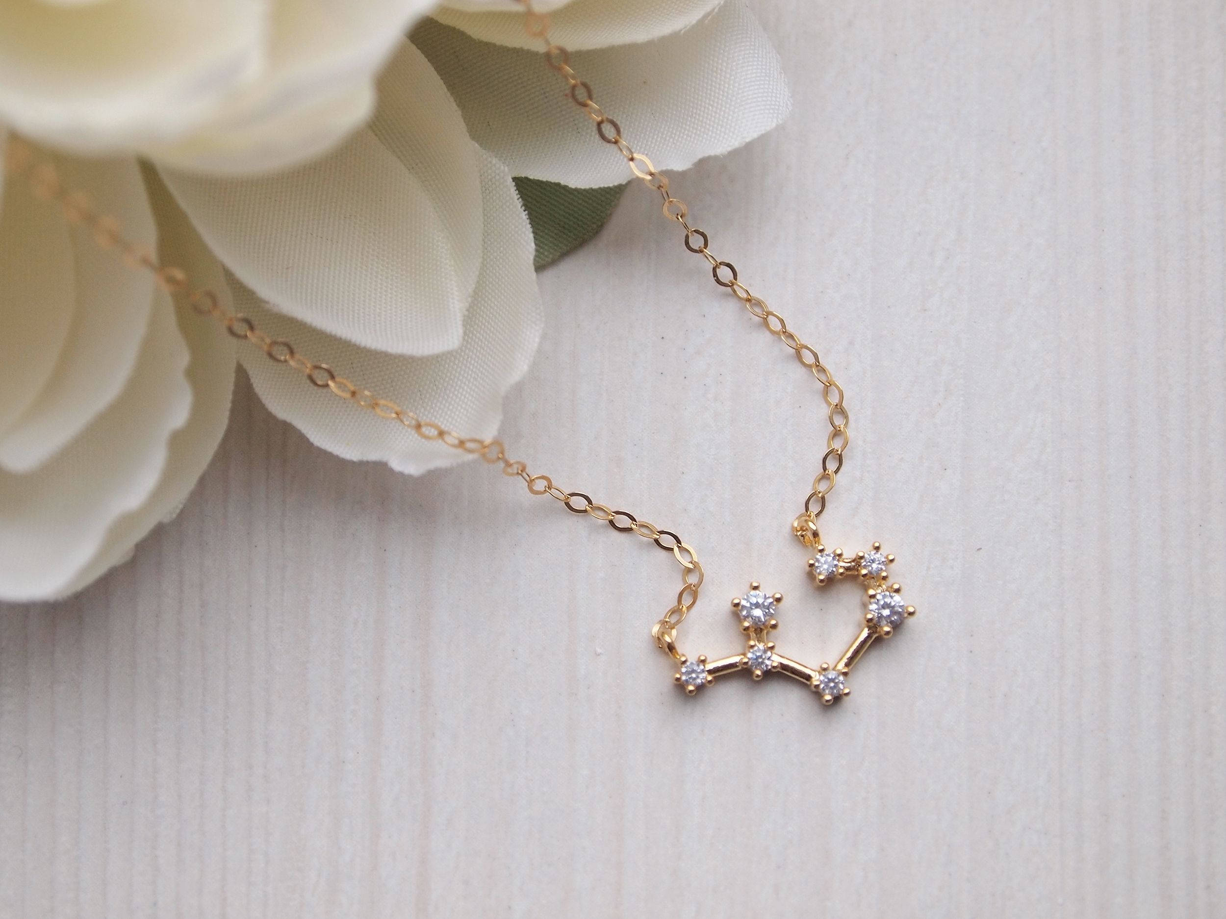 Sagittarius, zodiac constellation necklace, gold necklace, Full HD Desktop Wallpaper