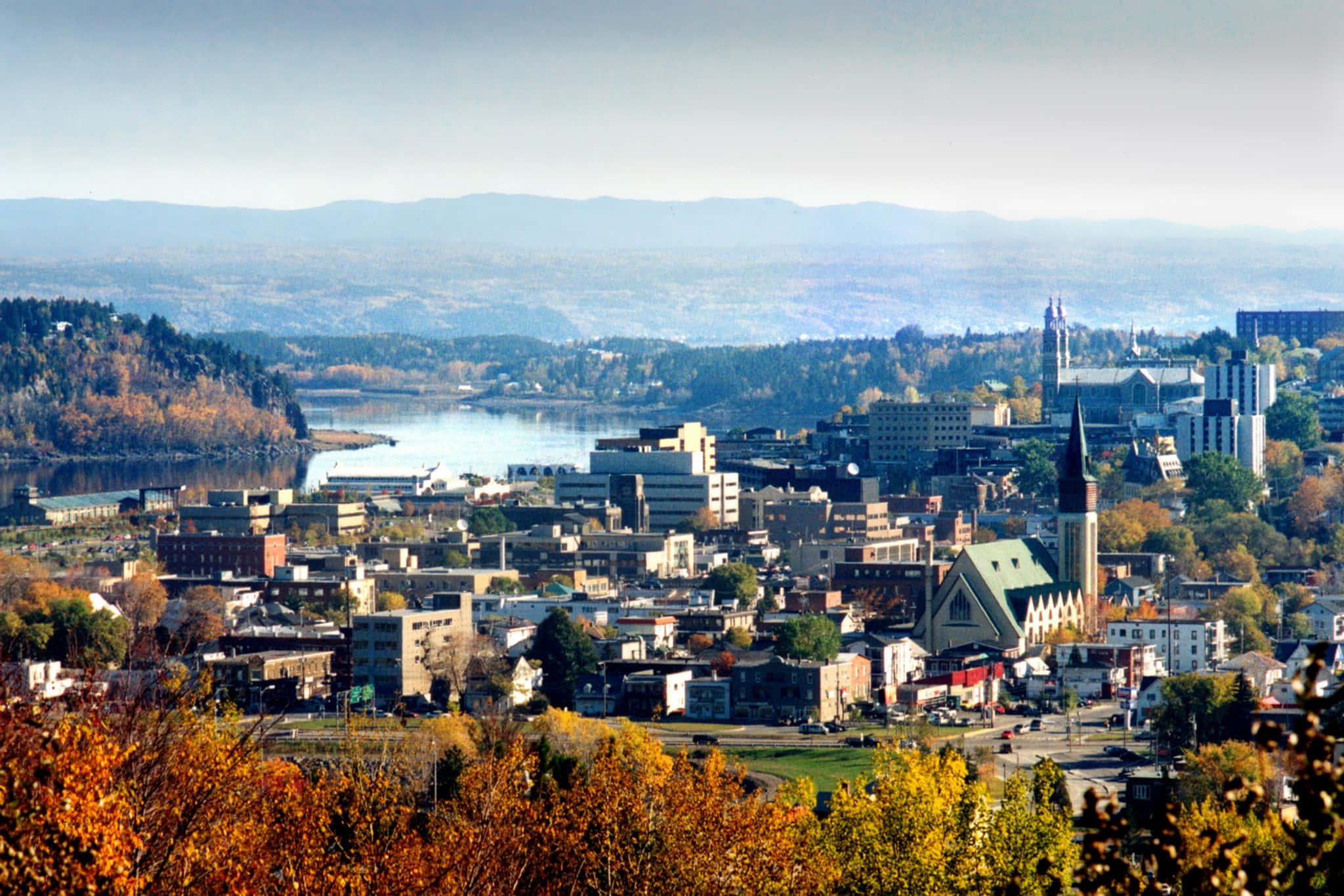 Saguenay, cityscape, autumn, Full HD Desktop Wallpaper