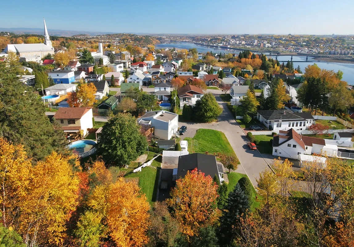 Saguenay, autumn, residential area, SD Desktop Wallpaper