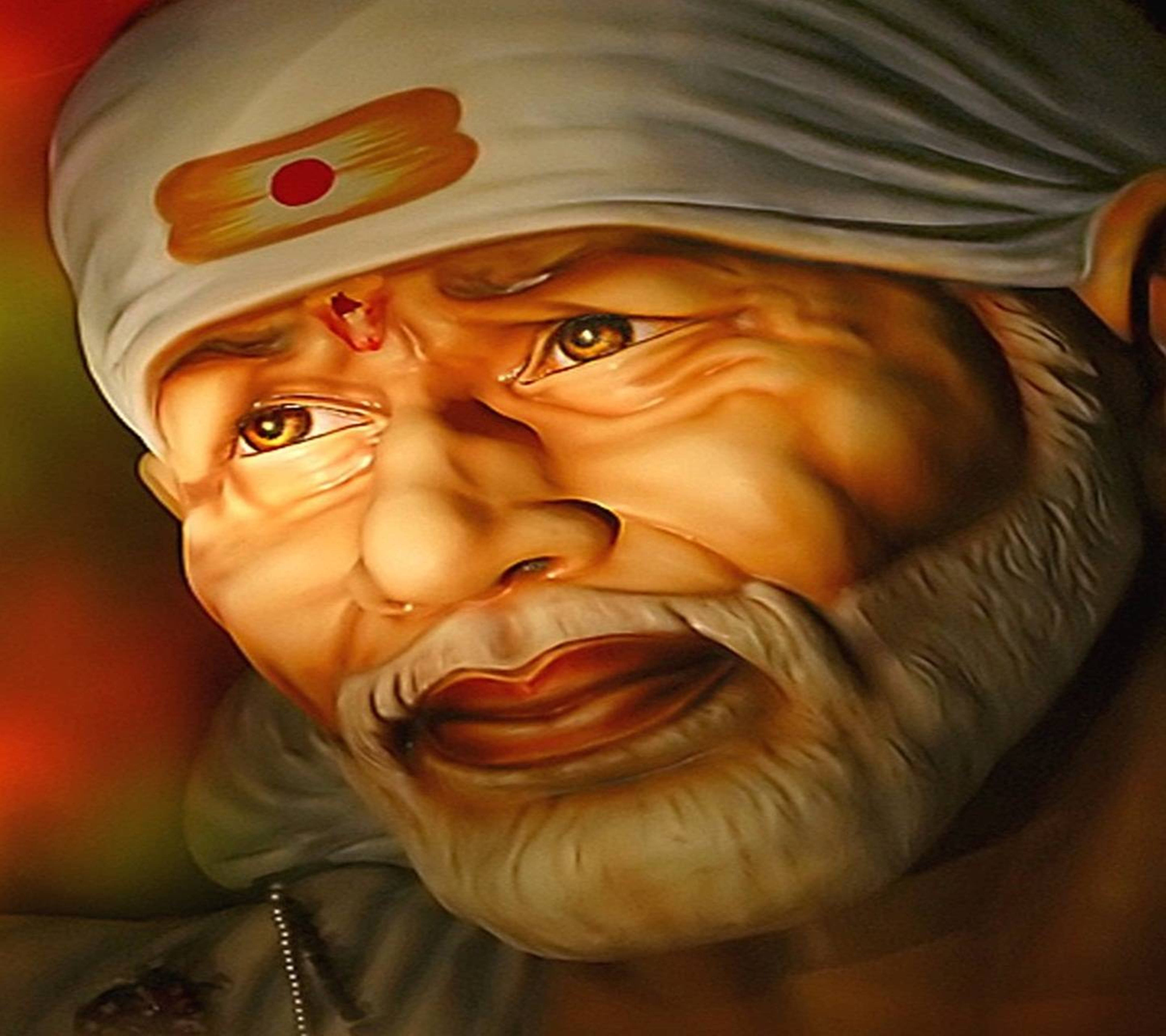 Sai Baba, oil painting, 4K, 4K Desktop Wallpaper
