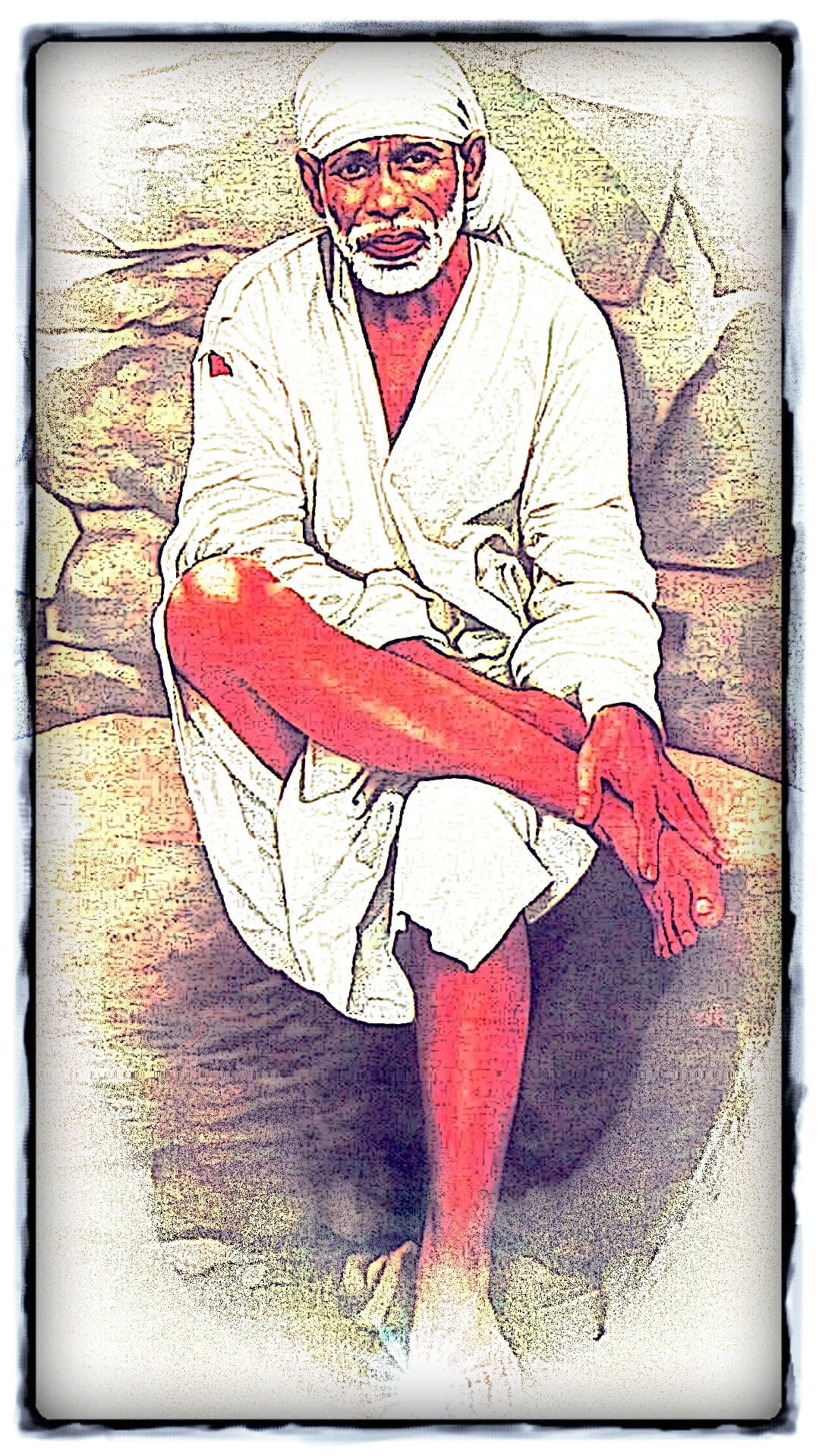 Sai Baba, white beard, turban, HD Phone Wallpaper