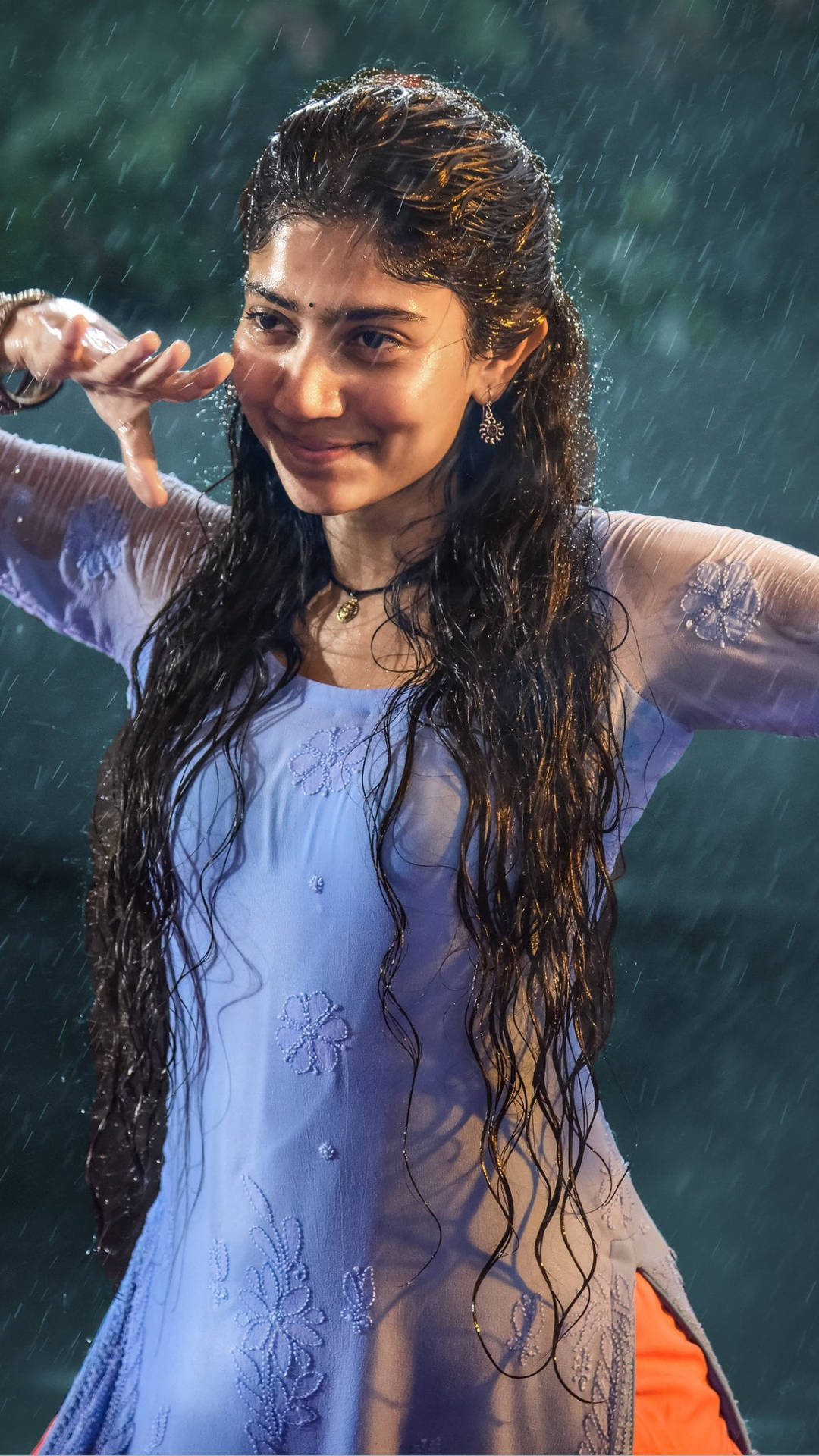 Sai Pallavi, wet hair, rain, Full HD Phone Wallpaper