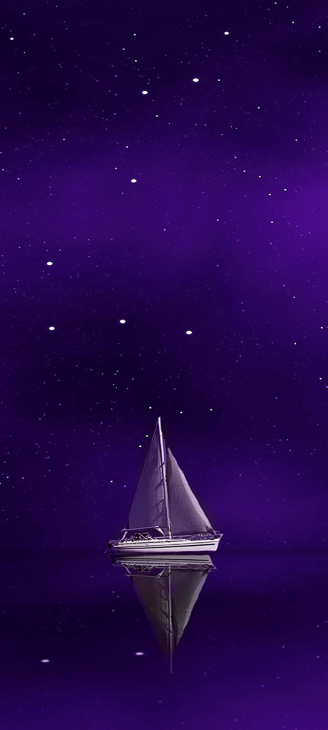 sailboat, sunset, purple sea, Full HD Phone Wallpaper