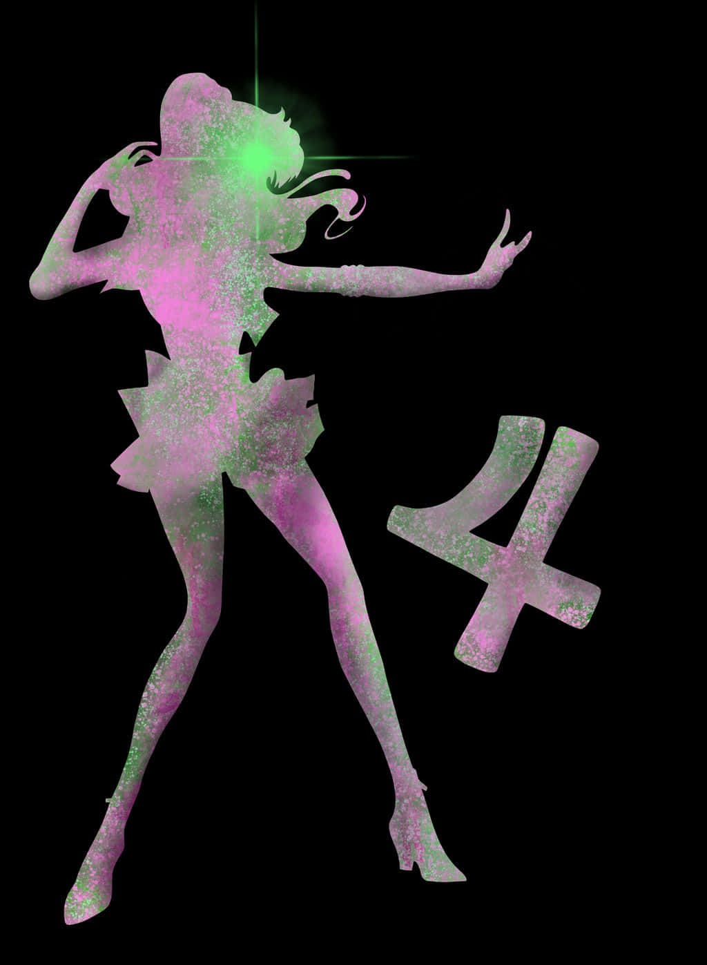 Sailor Jupiter, pink and green silhouette, dynamic female figure, HD Phone Wallpaper
