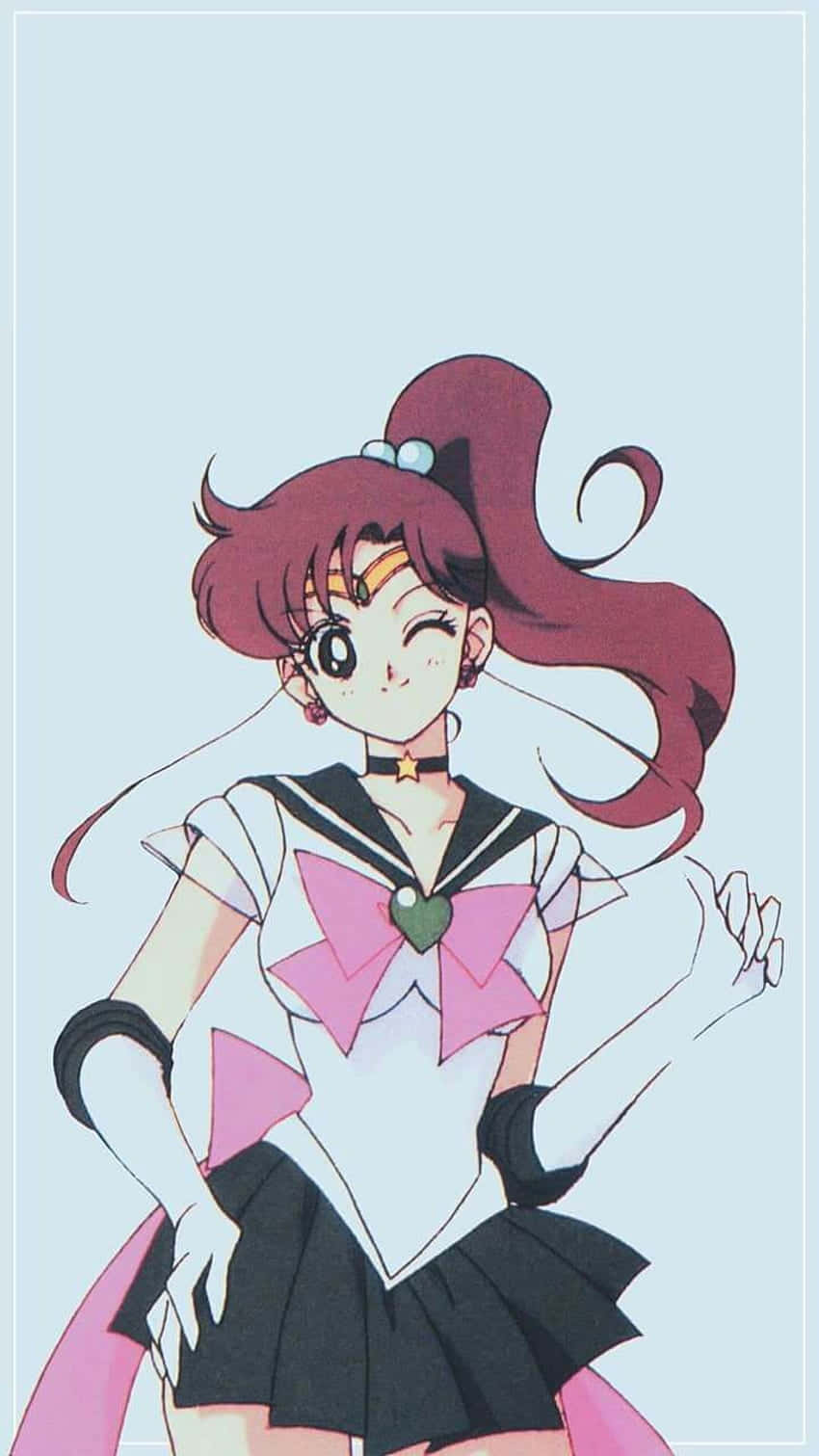 Sailor Jupiter, red hair, pink bow, HD Phone Wallpaper