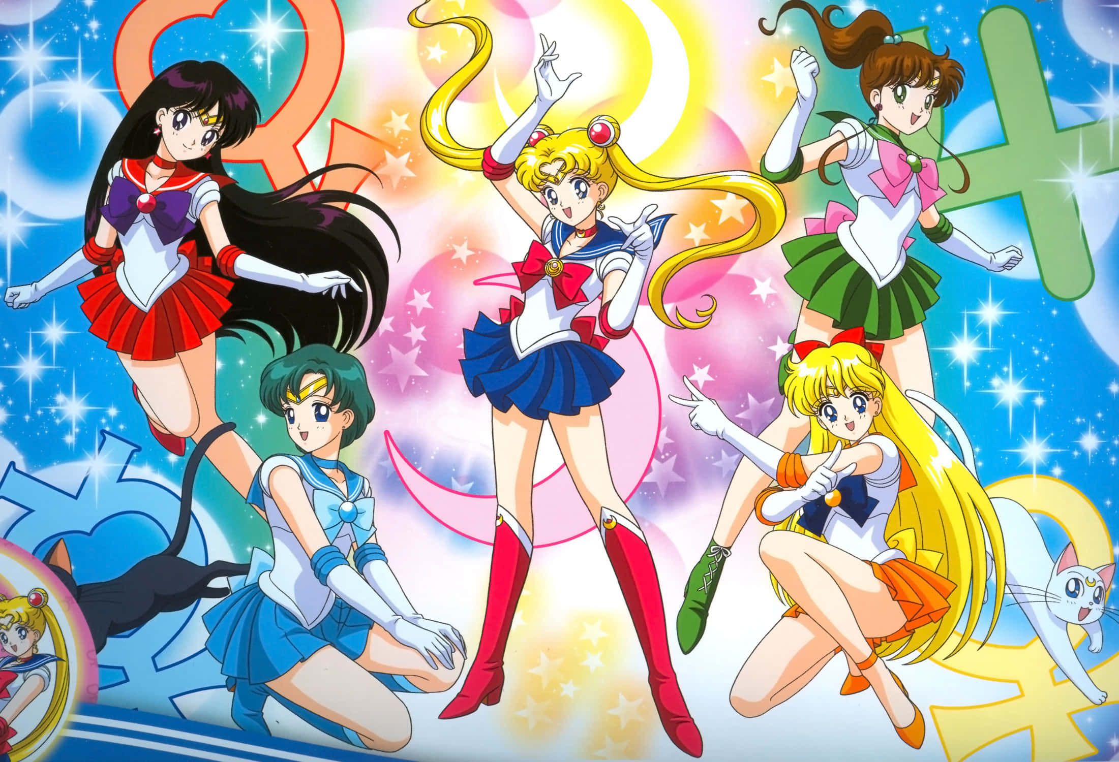 Sailor Jupiter, Sailor Moon, cosmic background, Full HD Desktop Wallpaper